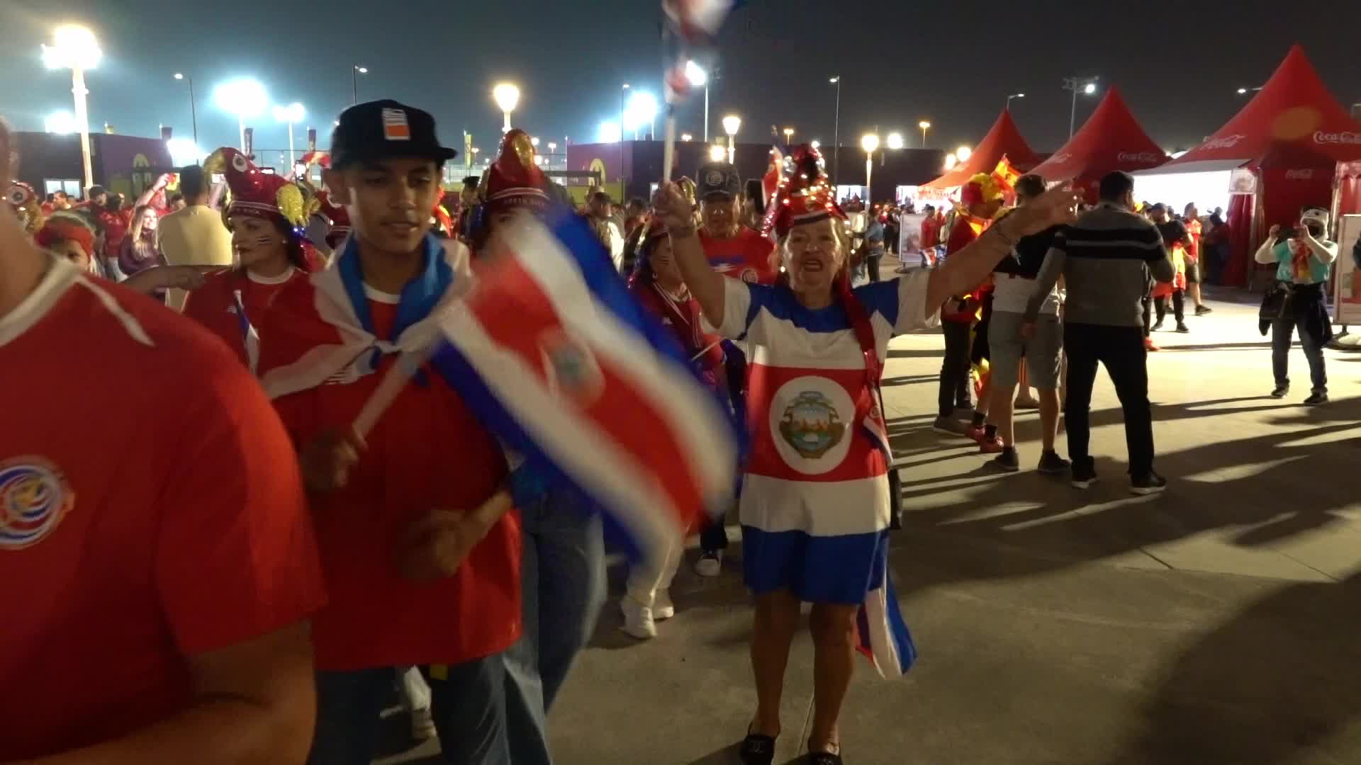 Fans arrive at Al Thumama Stadium to watch Spain v Costa Rica during the FIFA World Cup