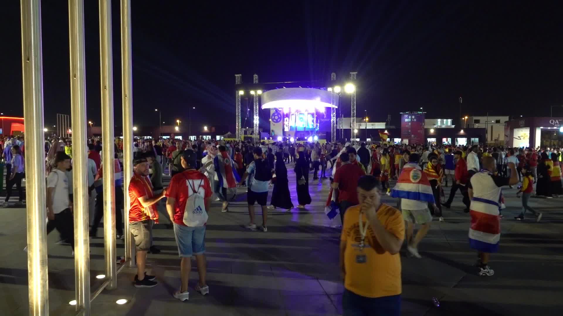 Fans arrive at Al Thumama Stadium to watch Spain v Costa Rica during the FIFA World Cup
