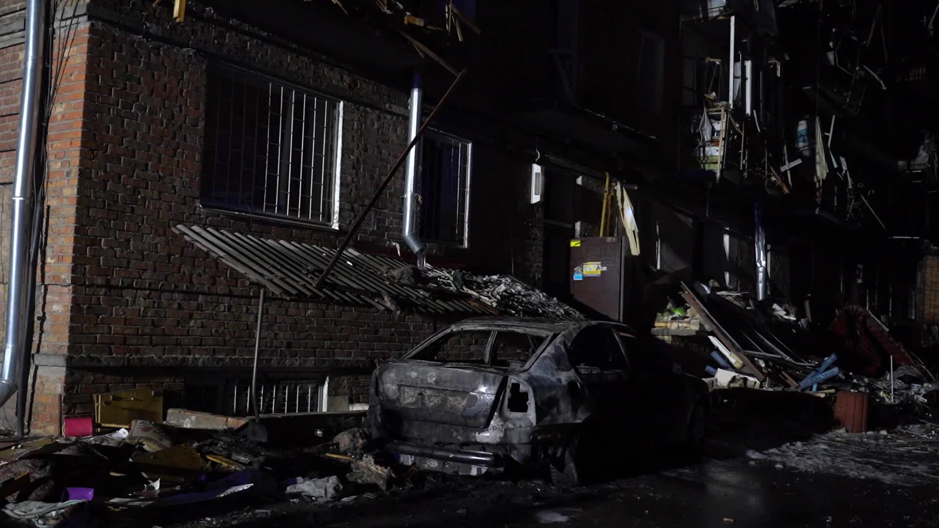 Consequences of a missile attack on Kyiv region, Ukraine