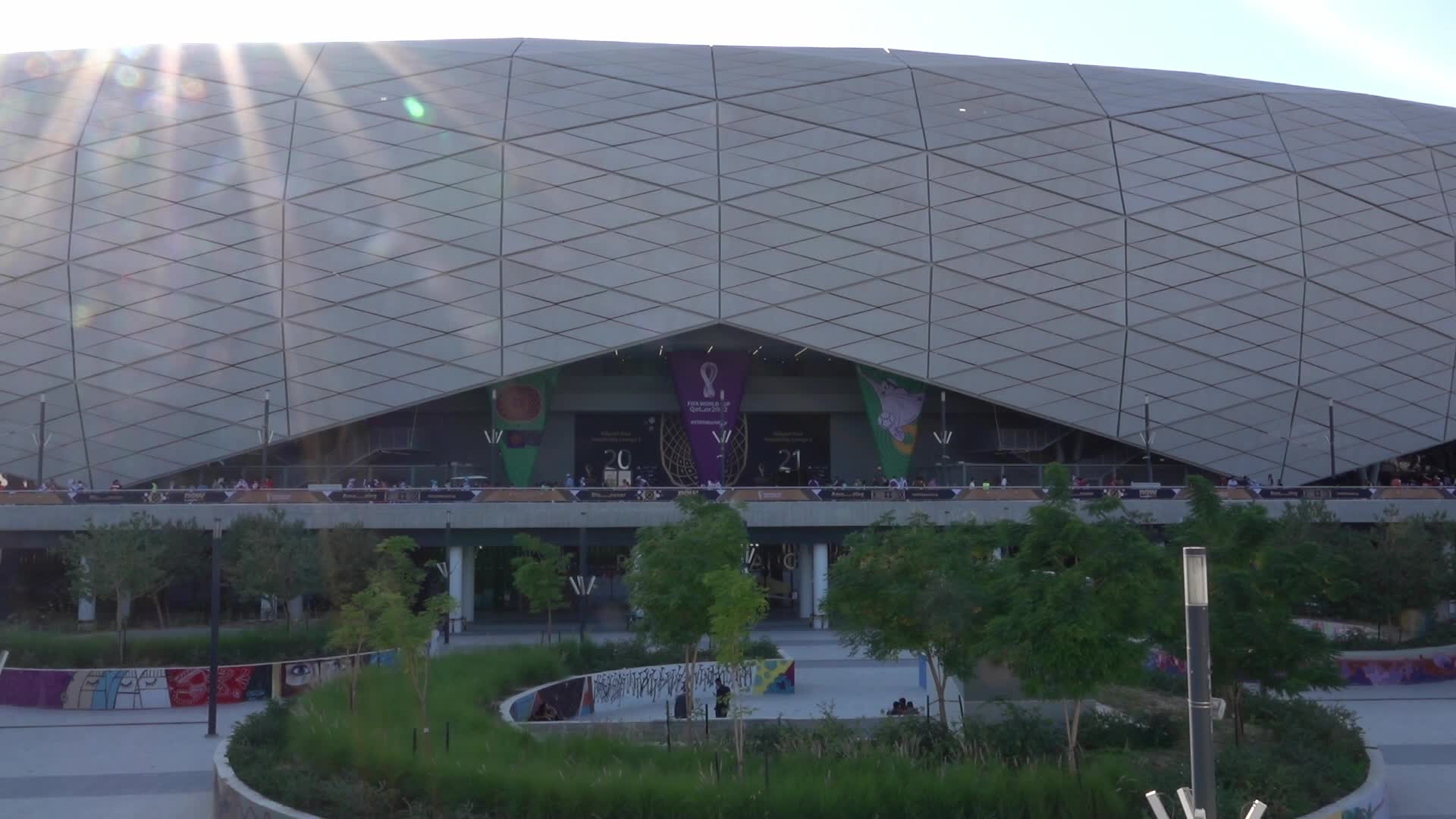 Fans arrive at Education City Stadium for the World Cup Match between Uruguay v Korea Republic