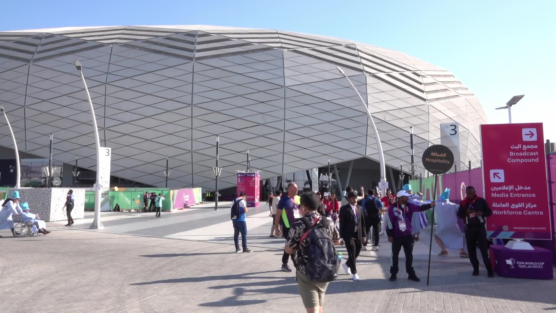 Fans arrive at Education City Stadium for the World Cup Match between Uruguay v Korea Republic