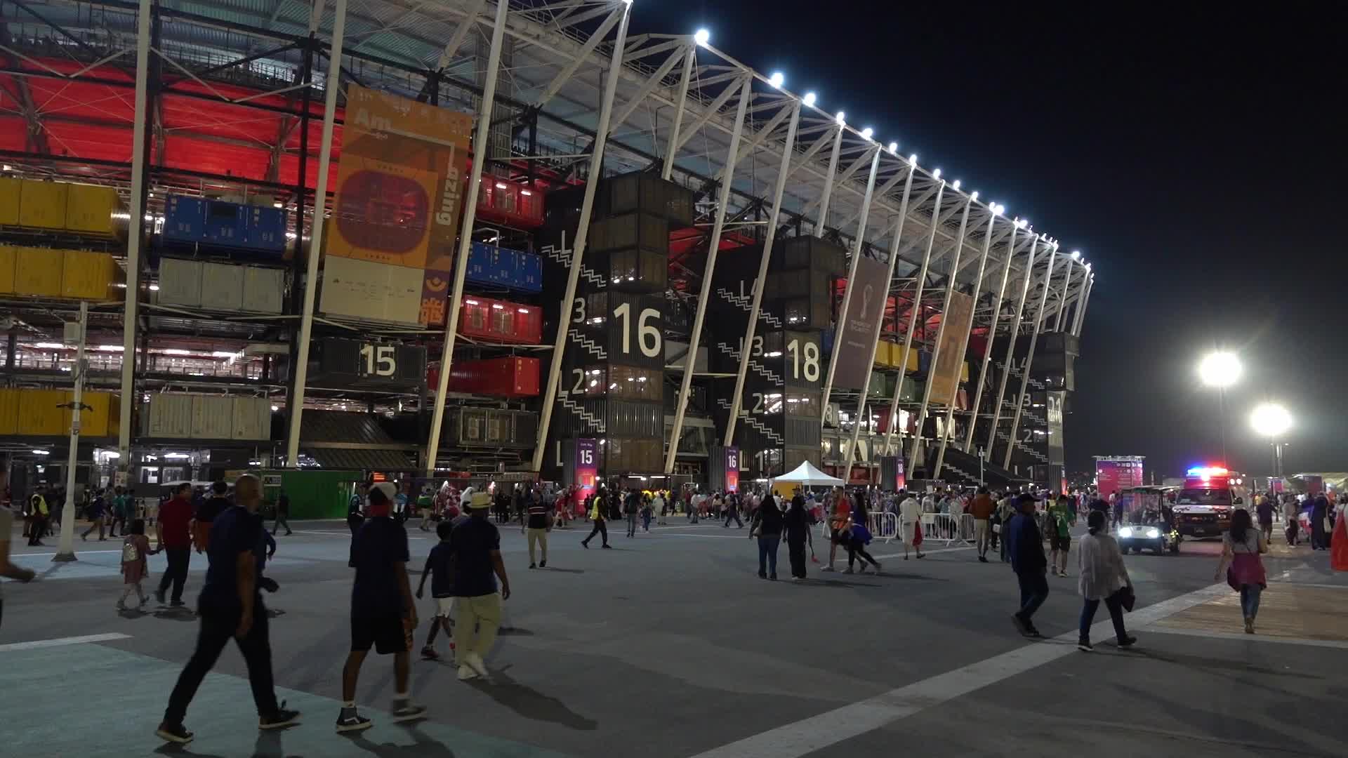 Fans arrive at Stadium 974 For The FIFA World Cup Match Between France v Denmark