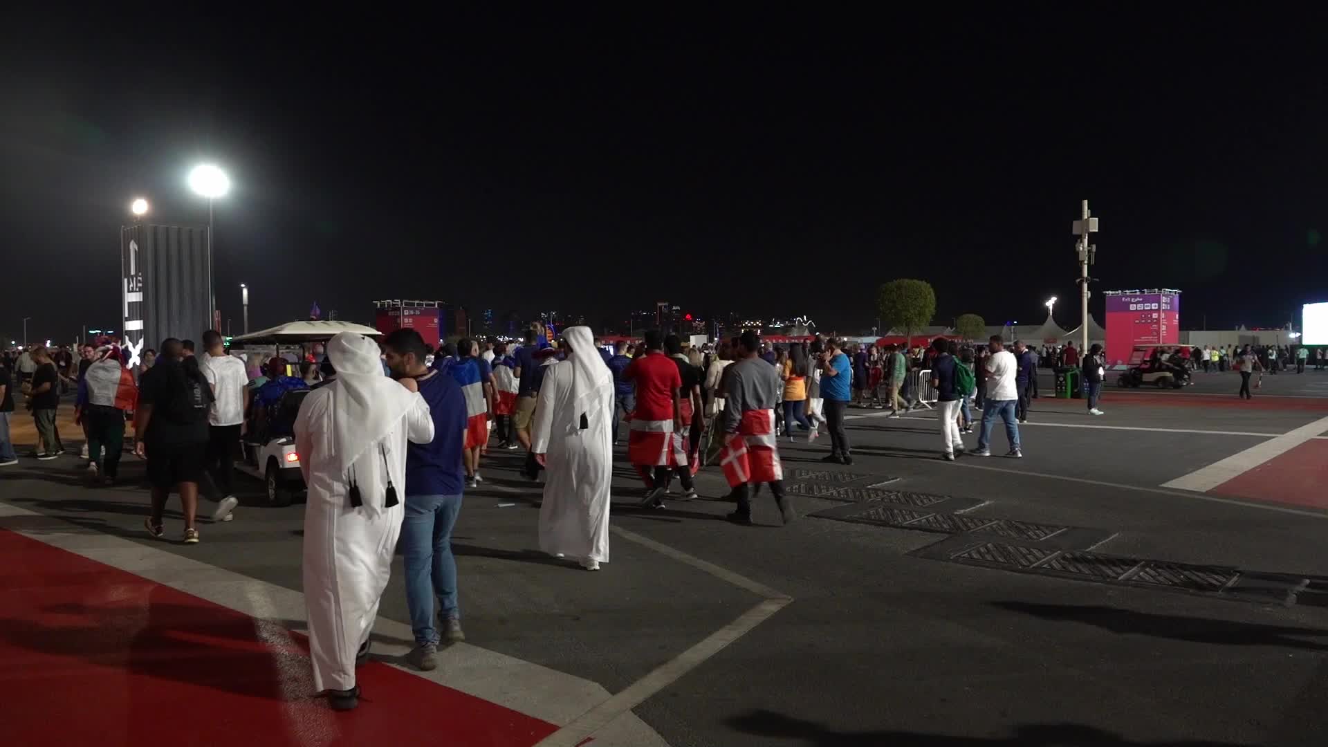 Fans arrive at Stadium 974 For The FIFA World Cup Match Between France v Denmark