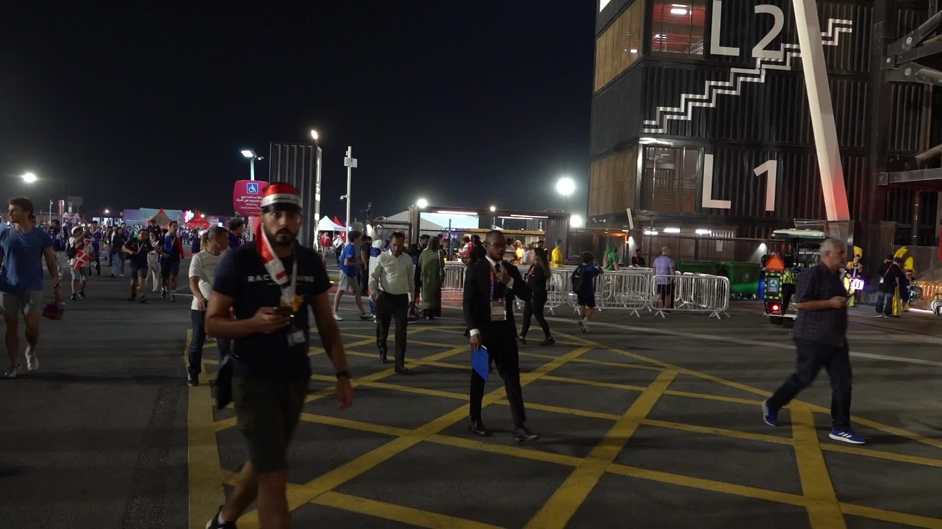 Fans arrive at Stadium 974 For The FIFA World Cup Match Between France v Denmark