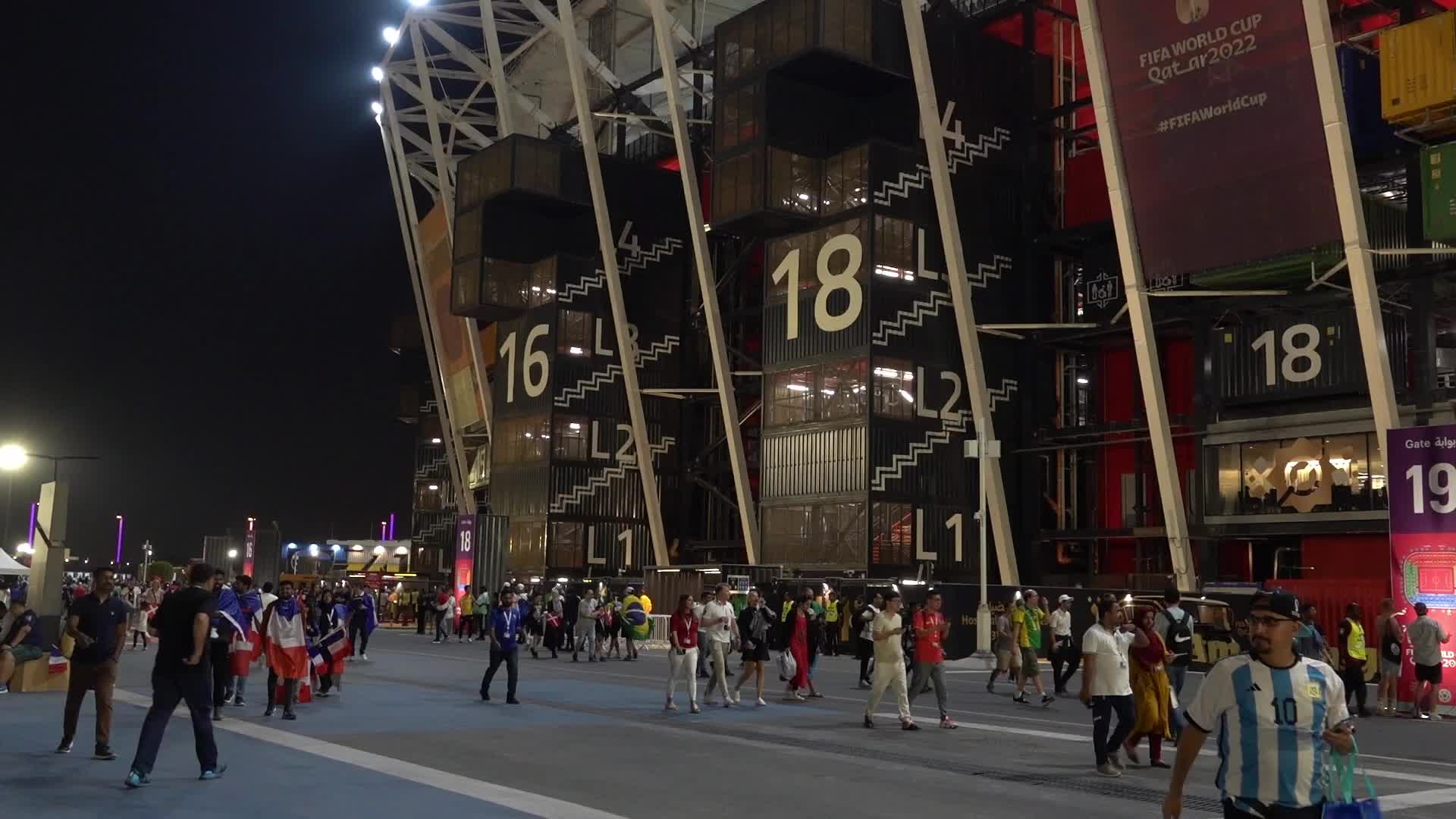 Fans arrive at Stadium 974 For The FIFA World Cup Match Between France v Denmark