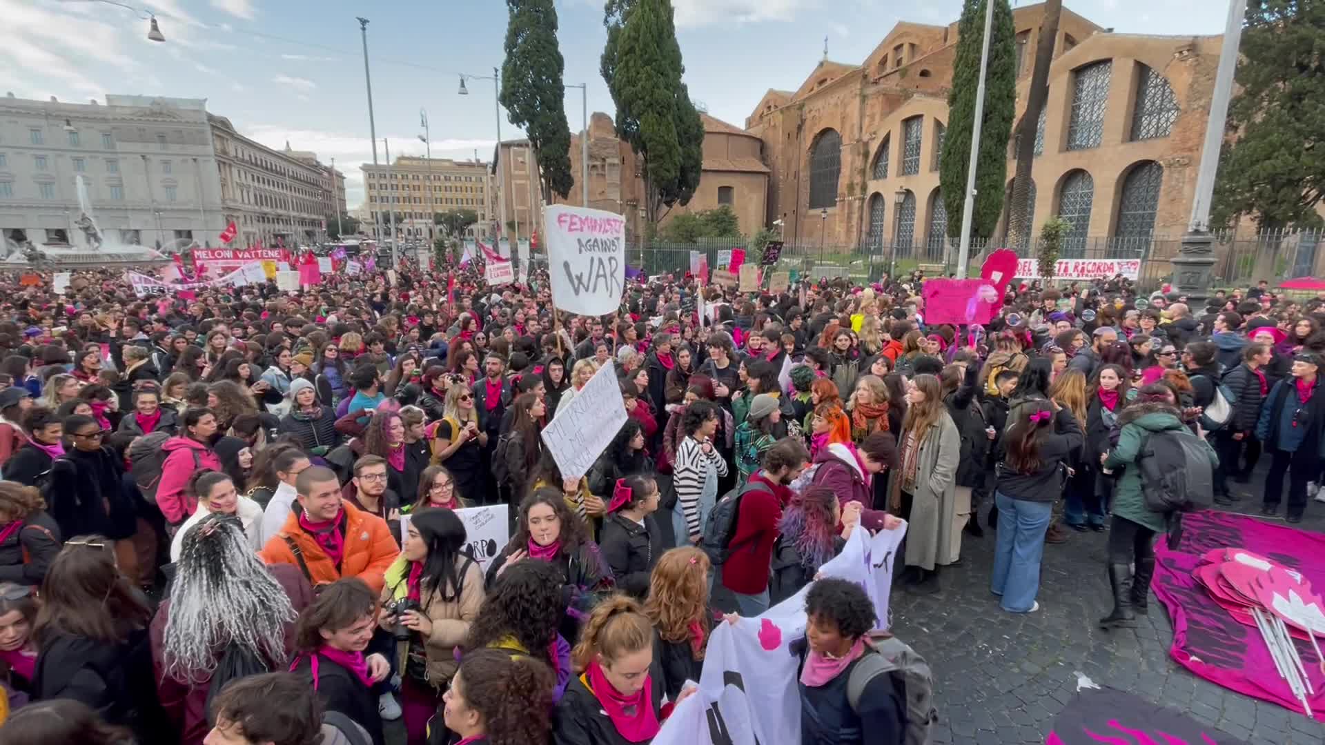 Protest Against Violence Against Women In Rome, Italy
