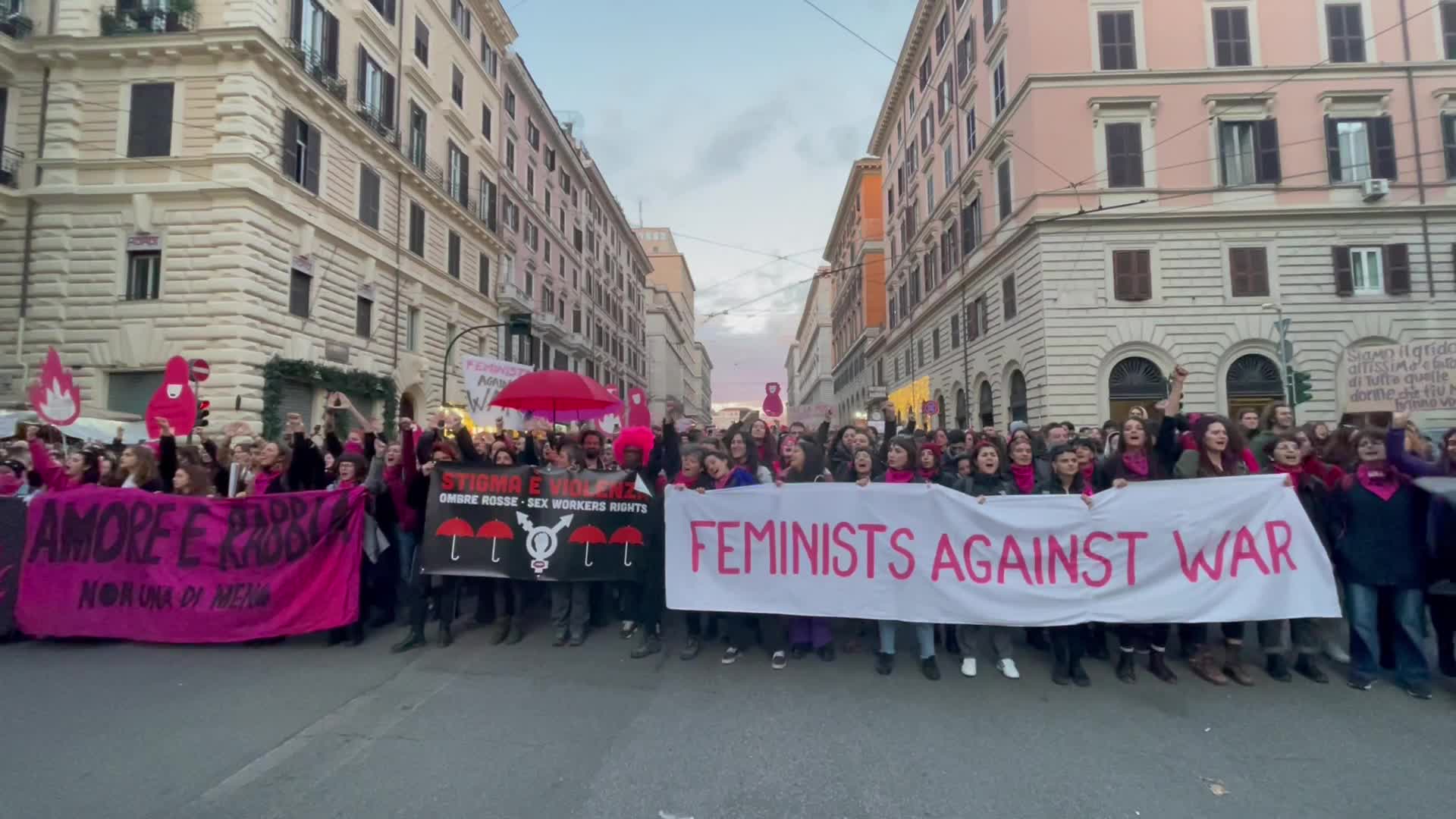 Protest Against Violence Against Women In Rome, Italy