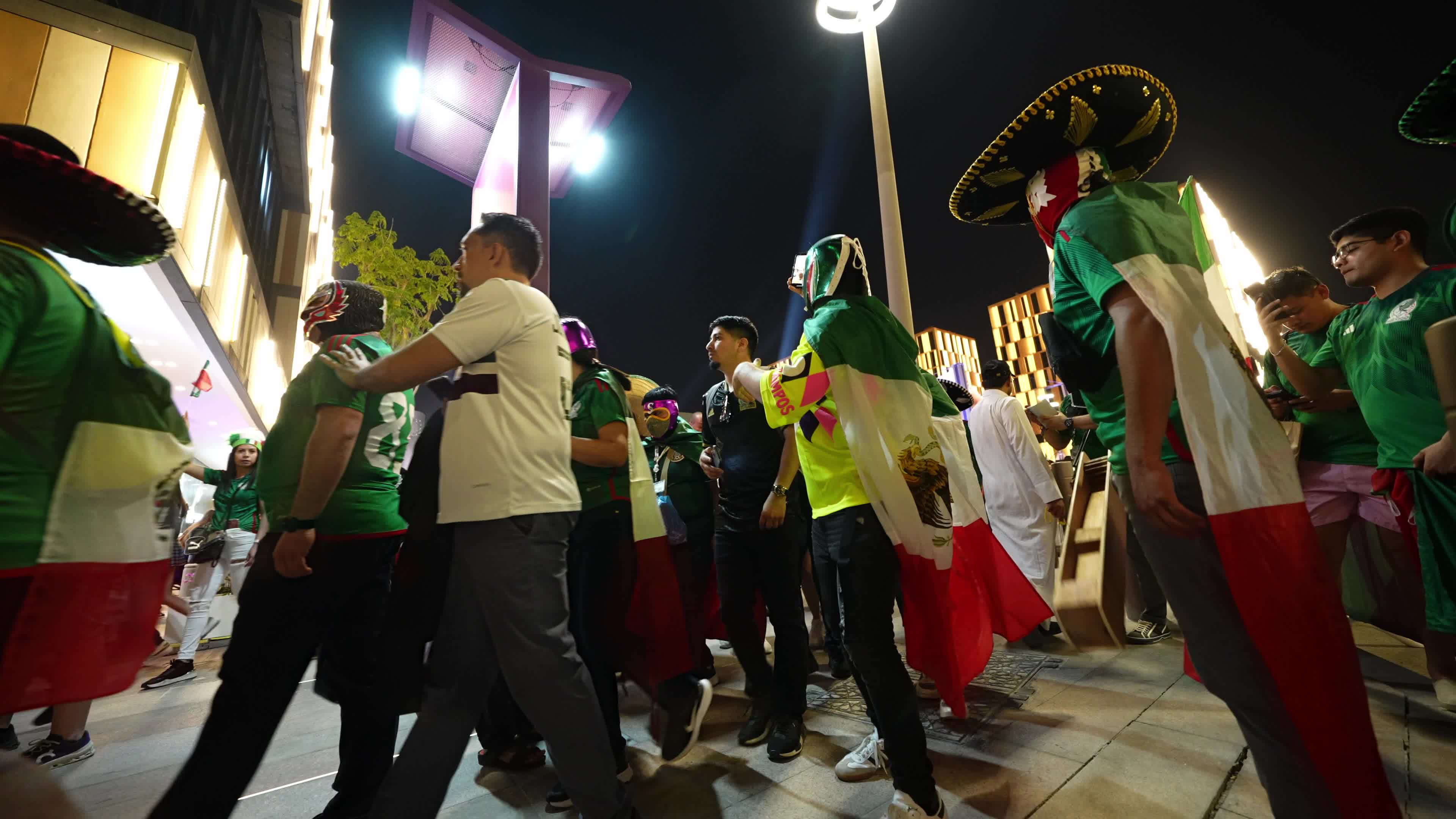 Fans arrive at Lusail Stadium For The FIFA World Cup Match Between Argentina v Mexico
