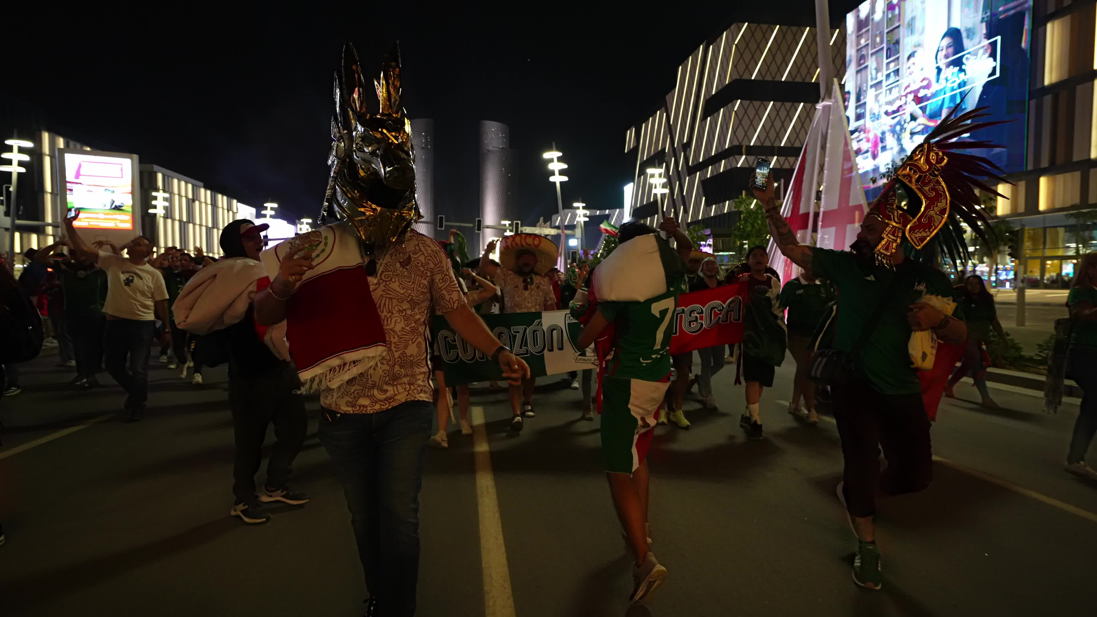 Fans arrive at Lusail Stadium For The FIFA World Cup Match Between Argentina v Mexico