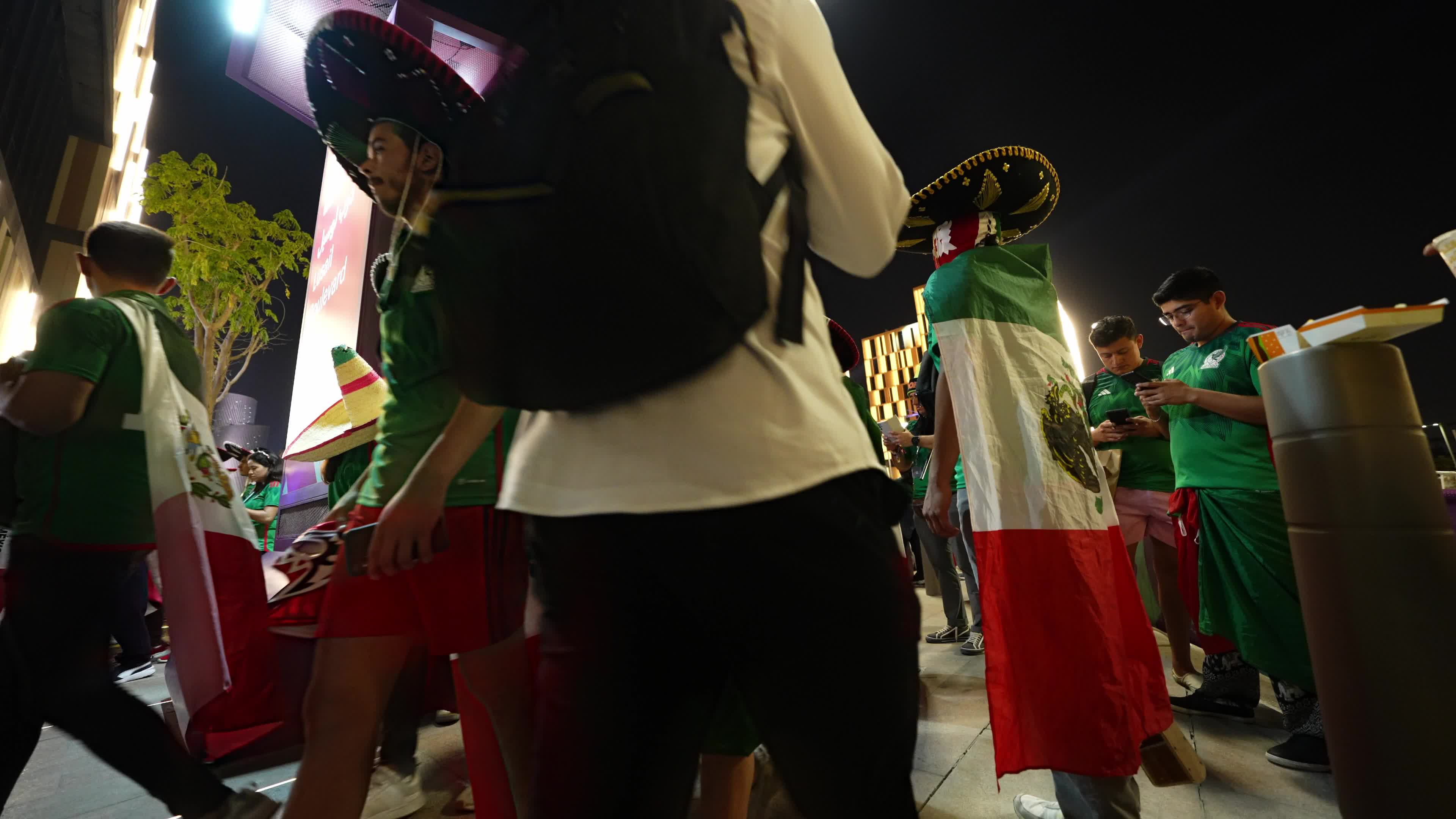 Fans arrive at Lusail Stadium For The FIFA World Cup Match Between Argentina v Mexico