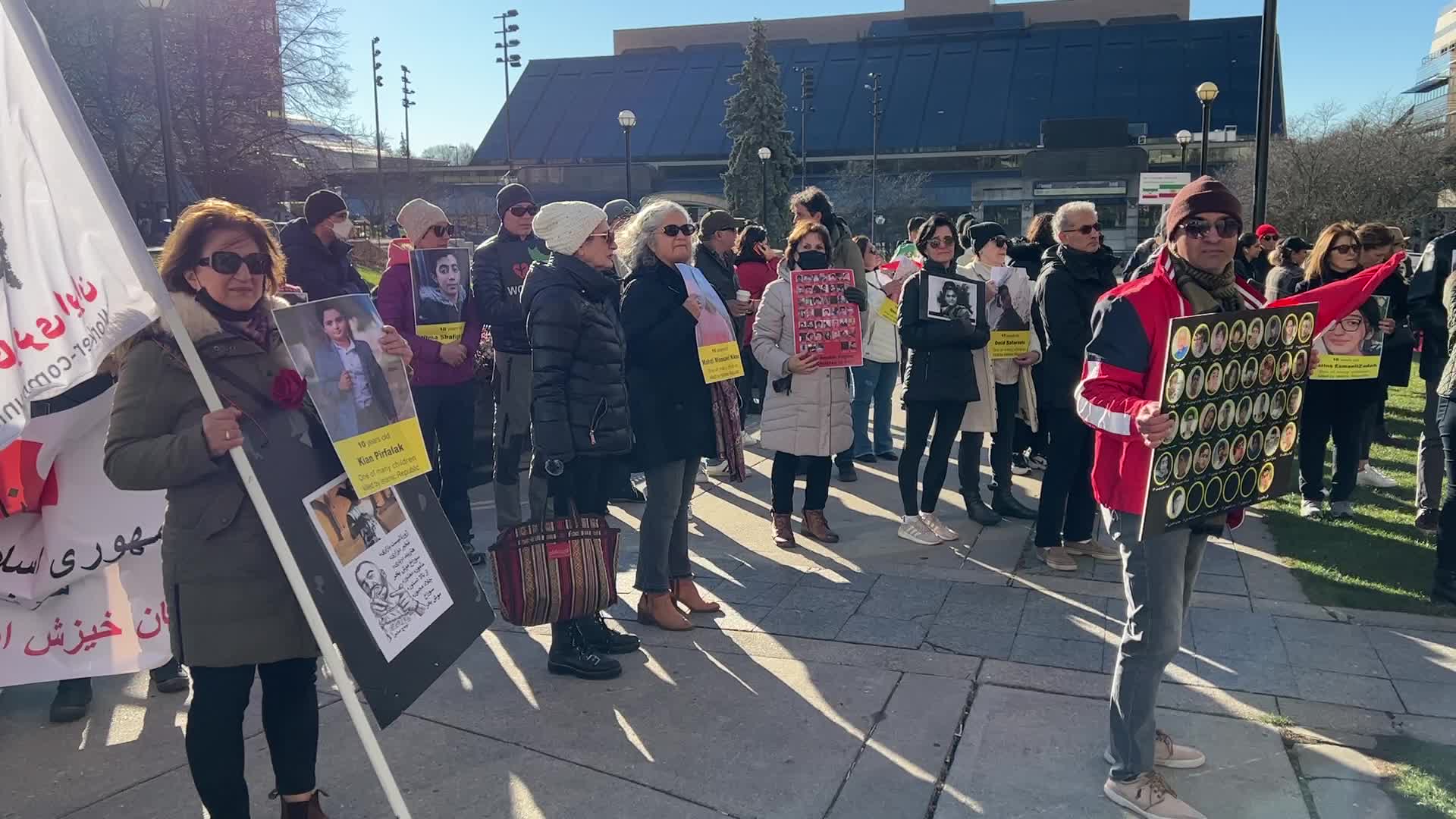 Rally urging UNICEF to take action against children being killed in Iran