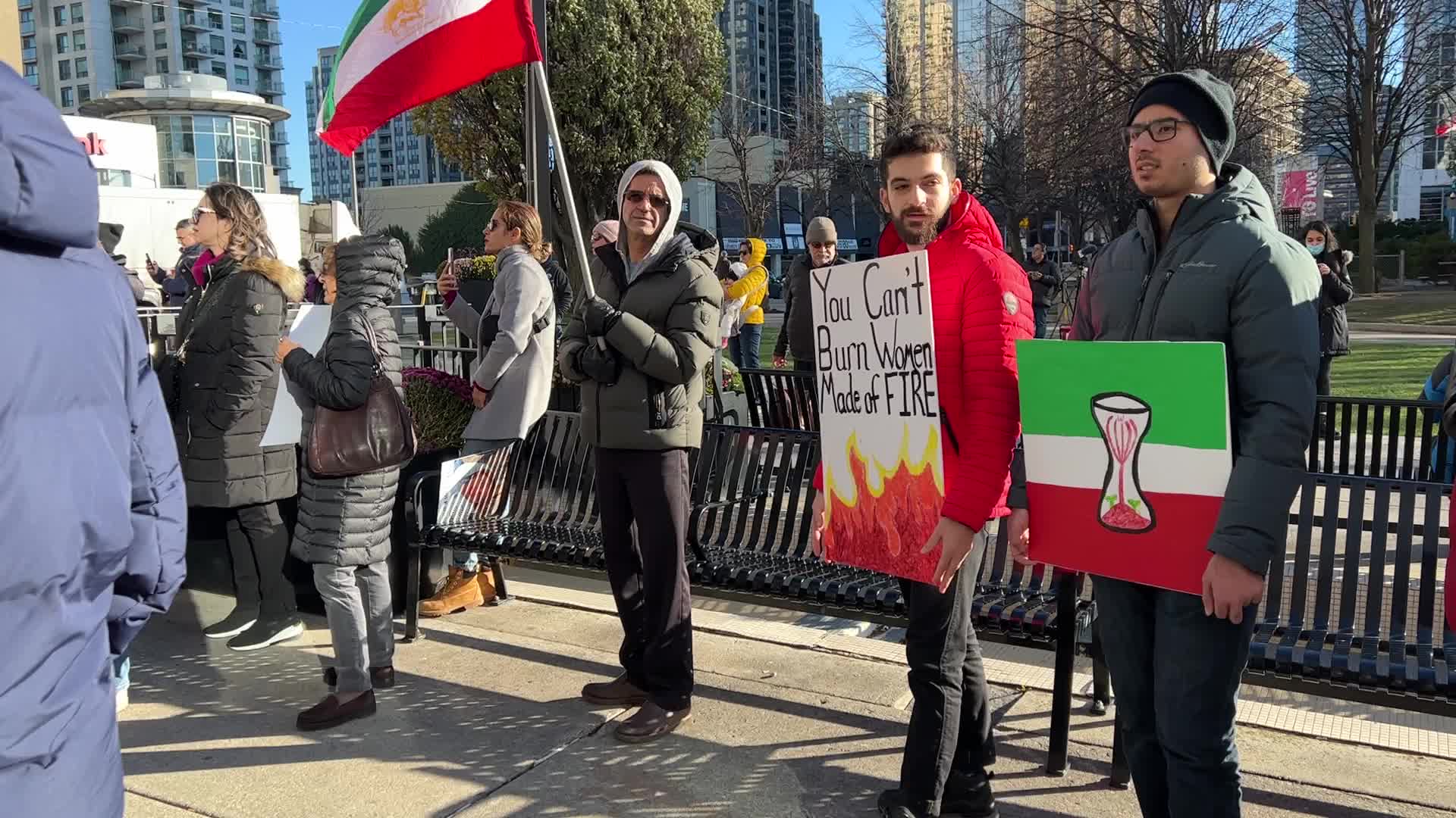 Rally urging UNICEF to take action against children being killed in Iran