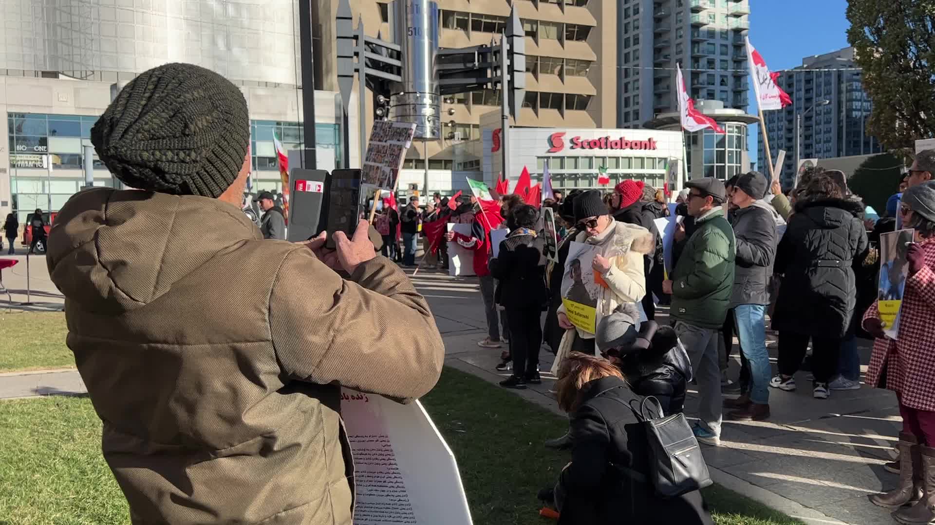 Rally urging UNICEF to take action against children being killed in Iran