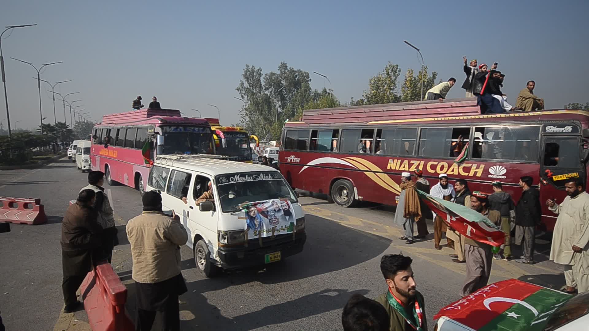 March of supporters of former Pakistani PM Imran Khan in Peshawar