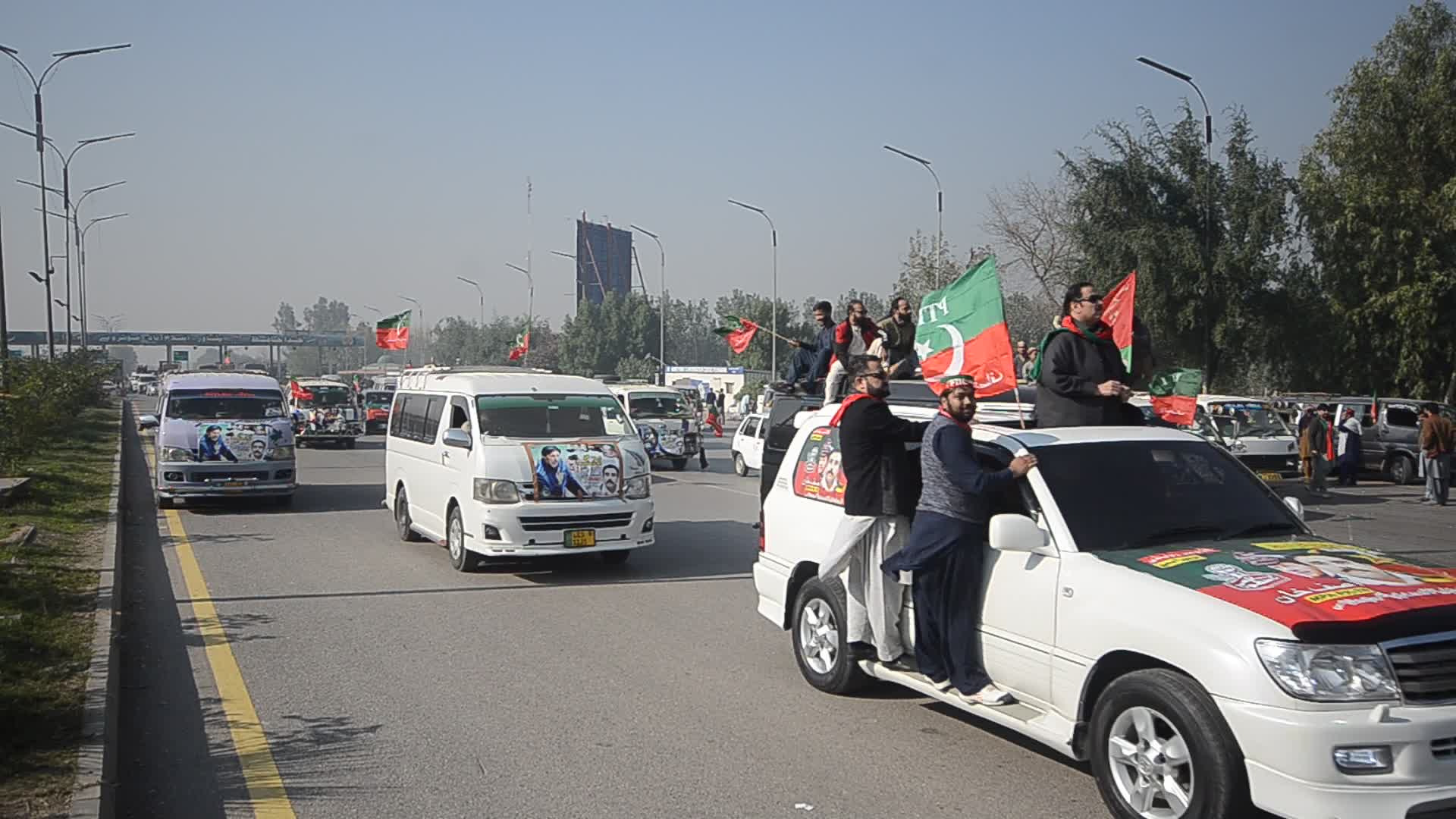 March of supporters of former Pakistani PM Imran Khan in Peshawar