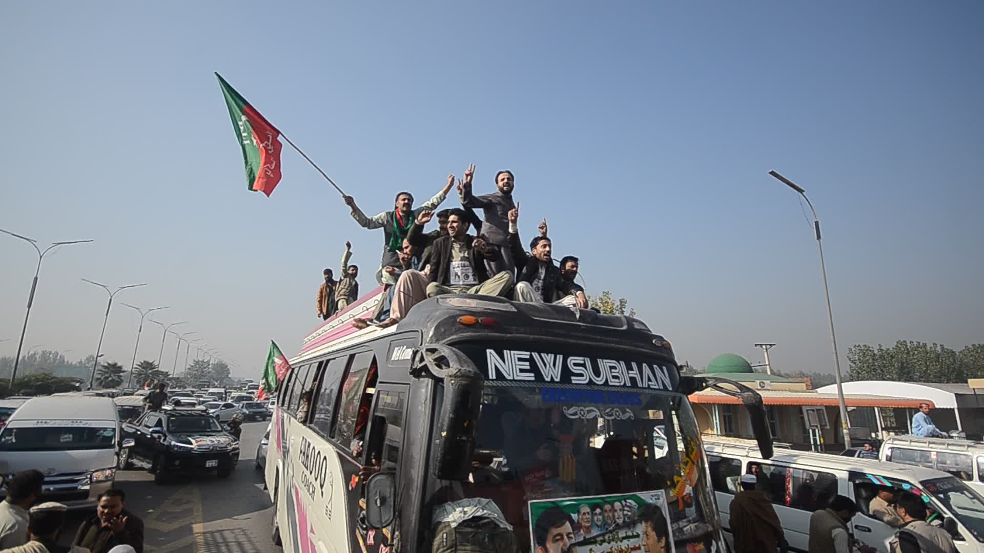 March of supporters of former Pakistani PM Imran Khan in Peshawar