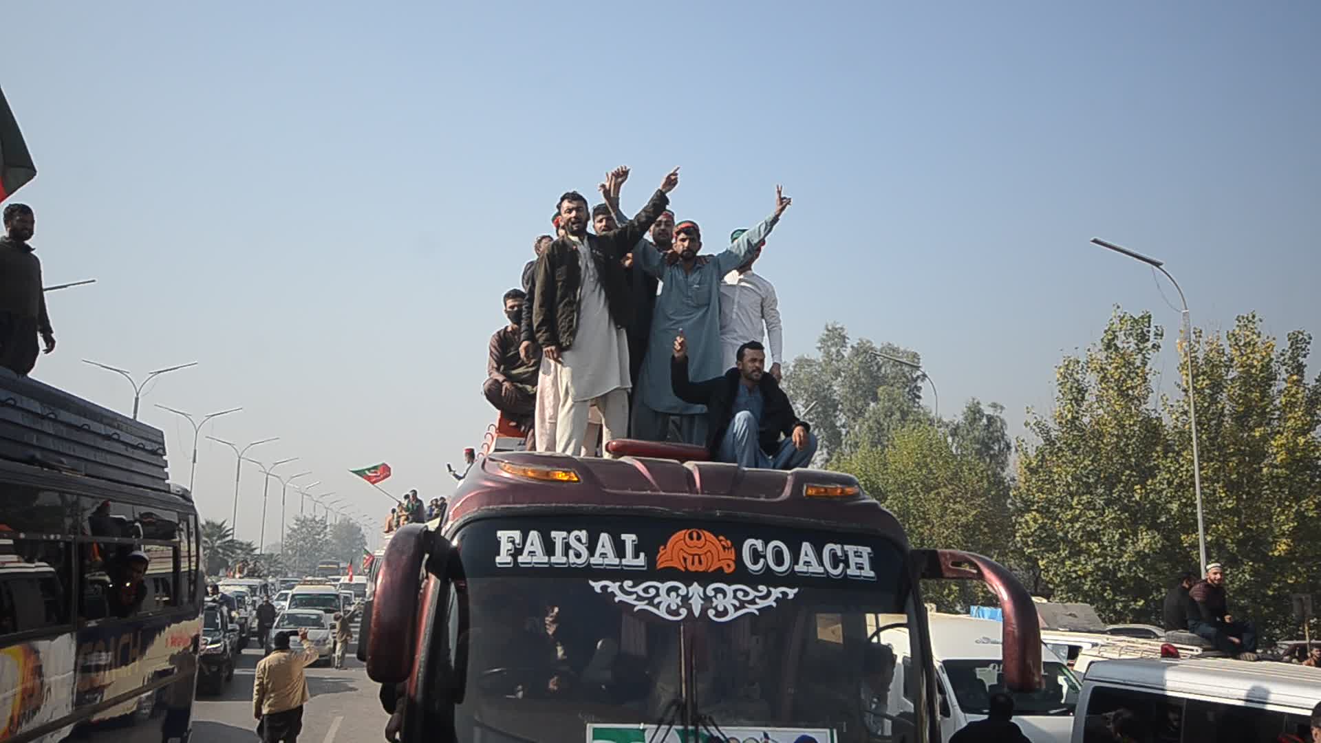 March of supporters of former Pakistani PM Imran Khan in Peshawar