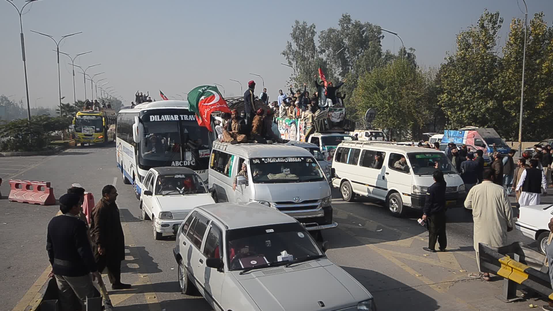 March of supporters of former Pakistani PM Imran Khan in Peshawar