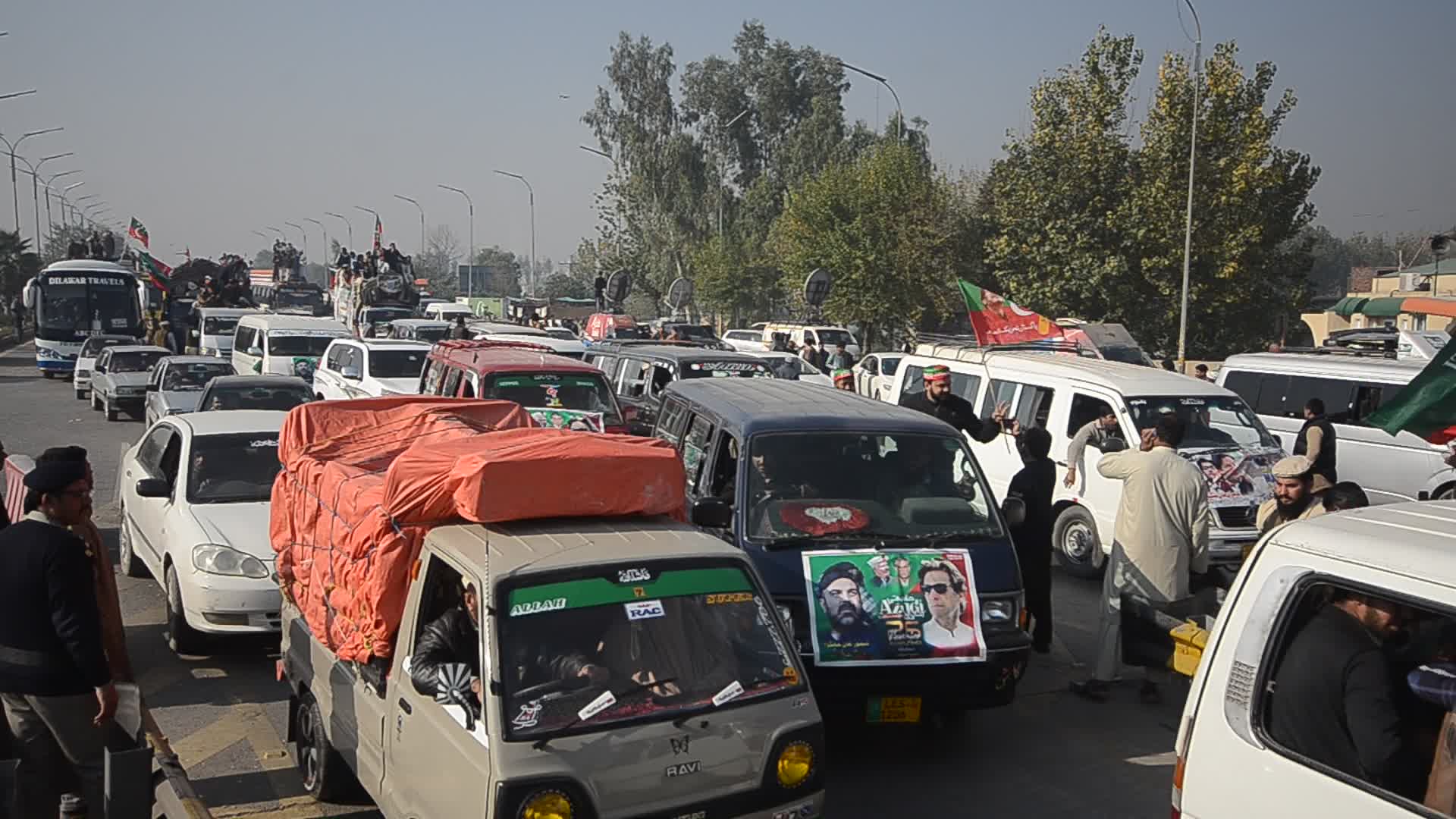 March of supporters of former Pakistani PM Imran Khan in Peshawar