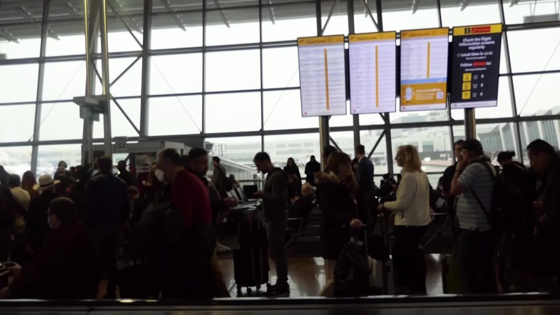 Passengers inside the terminal, gates and baggage area of Brussels Zaventem Airport