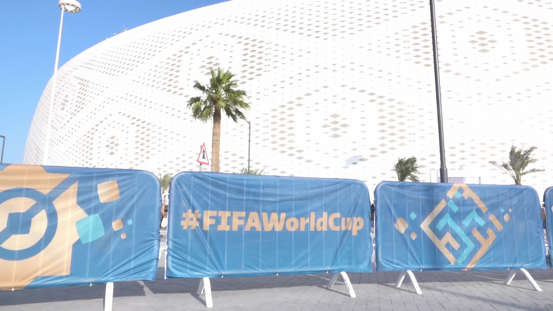 Fans arrive at Al-Thumama Stadium For The FIFA World Cup Match Between Belgium and Morocco
