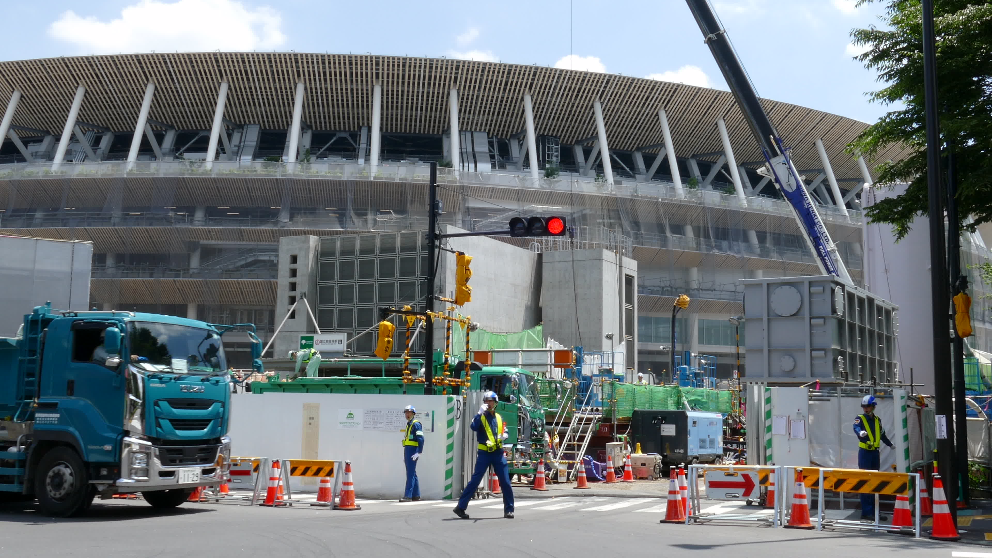 Construction continues for the New National Stadium