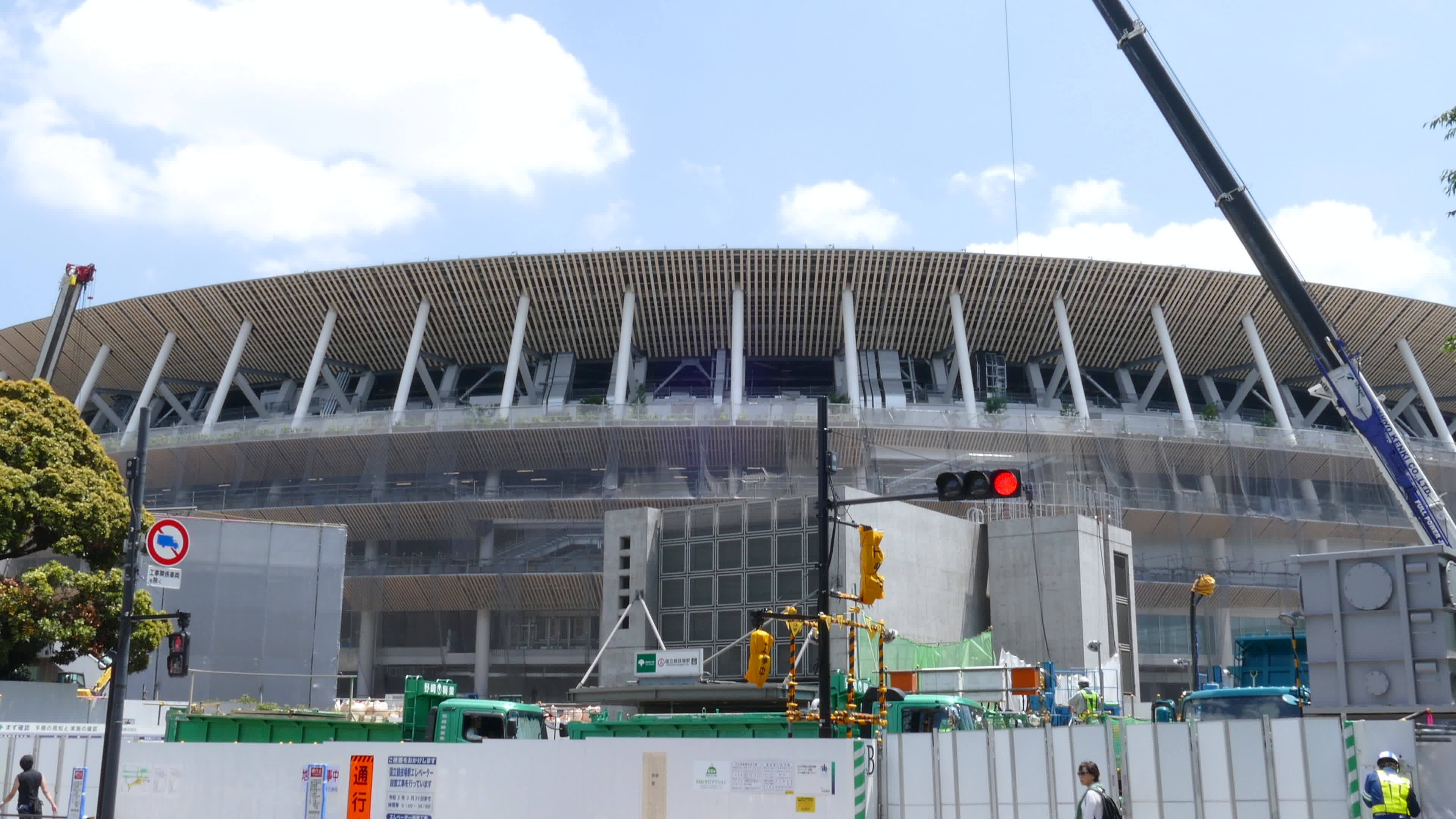 Construction continues for the New National Stadium