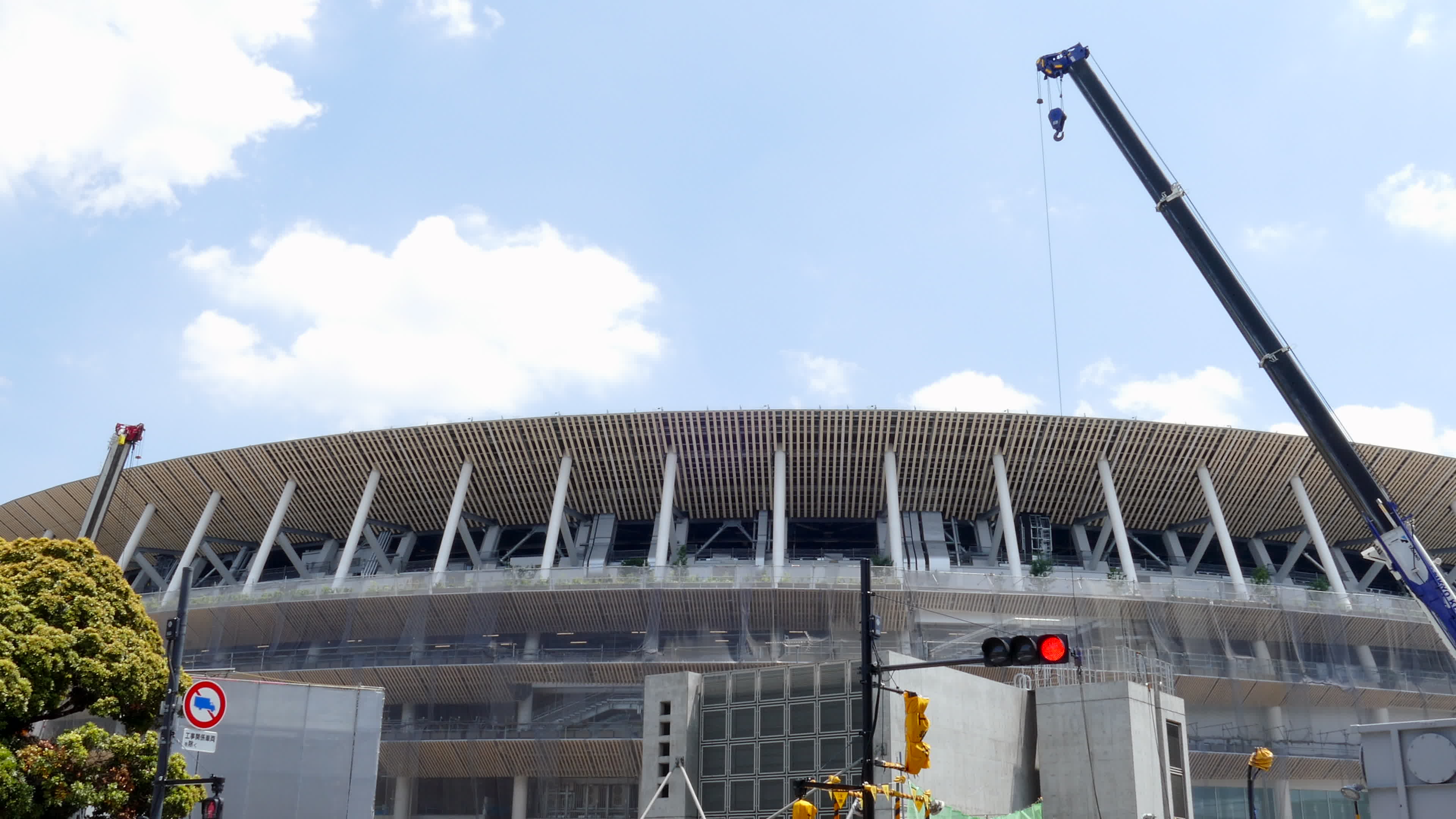 Construction continues for the New National Stadium