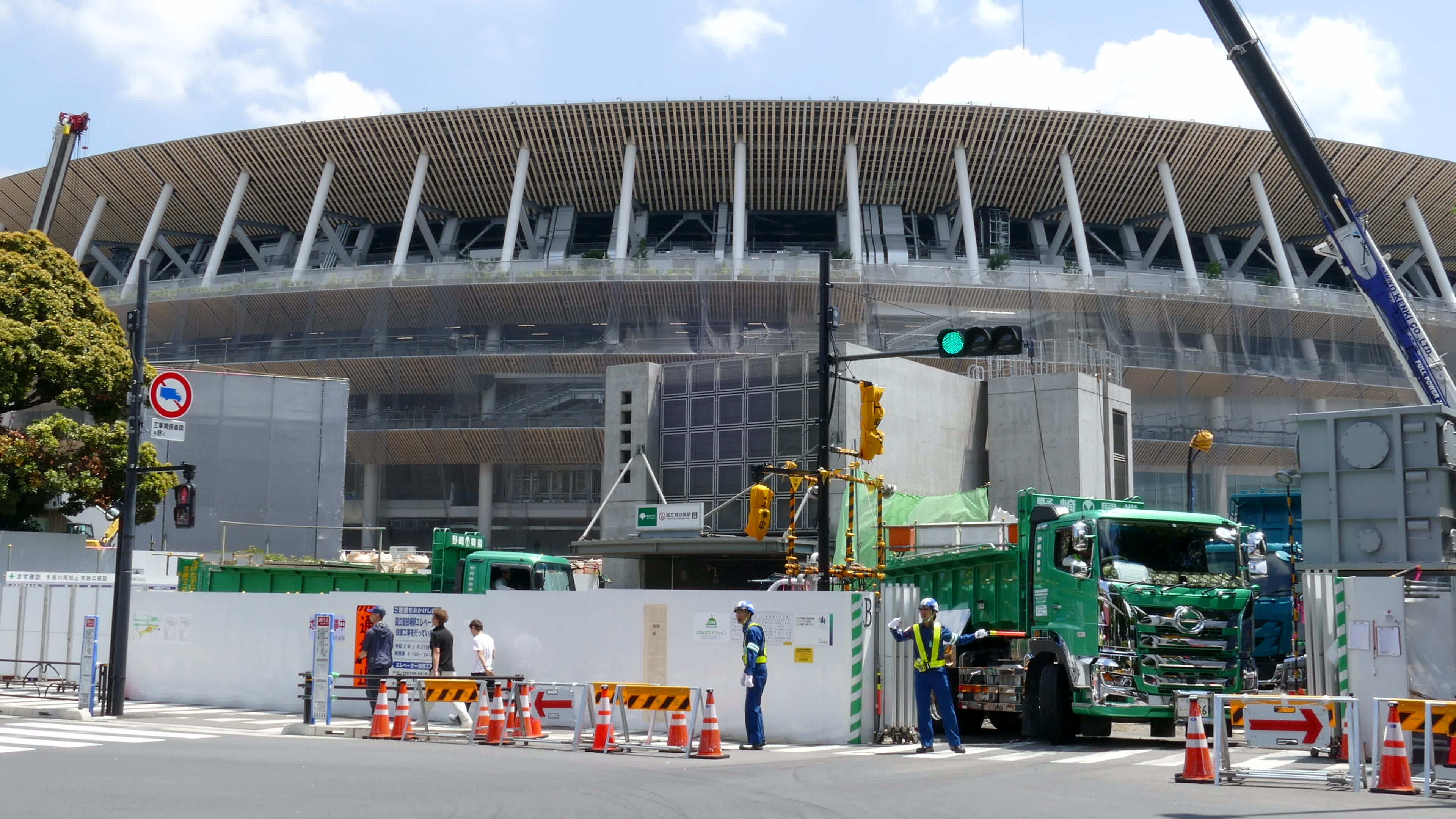 Construction continues for the New National Stadium