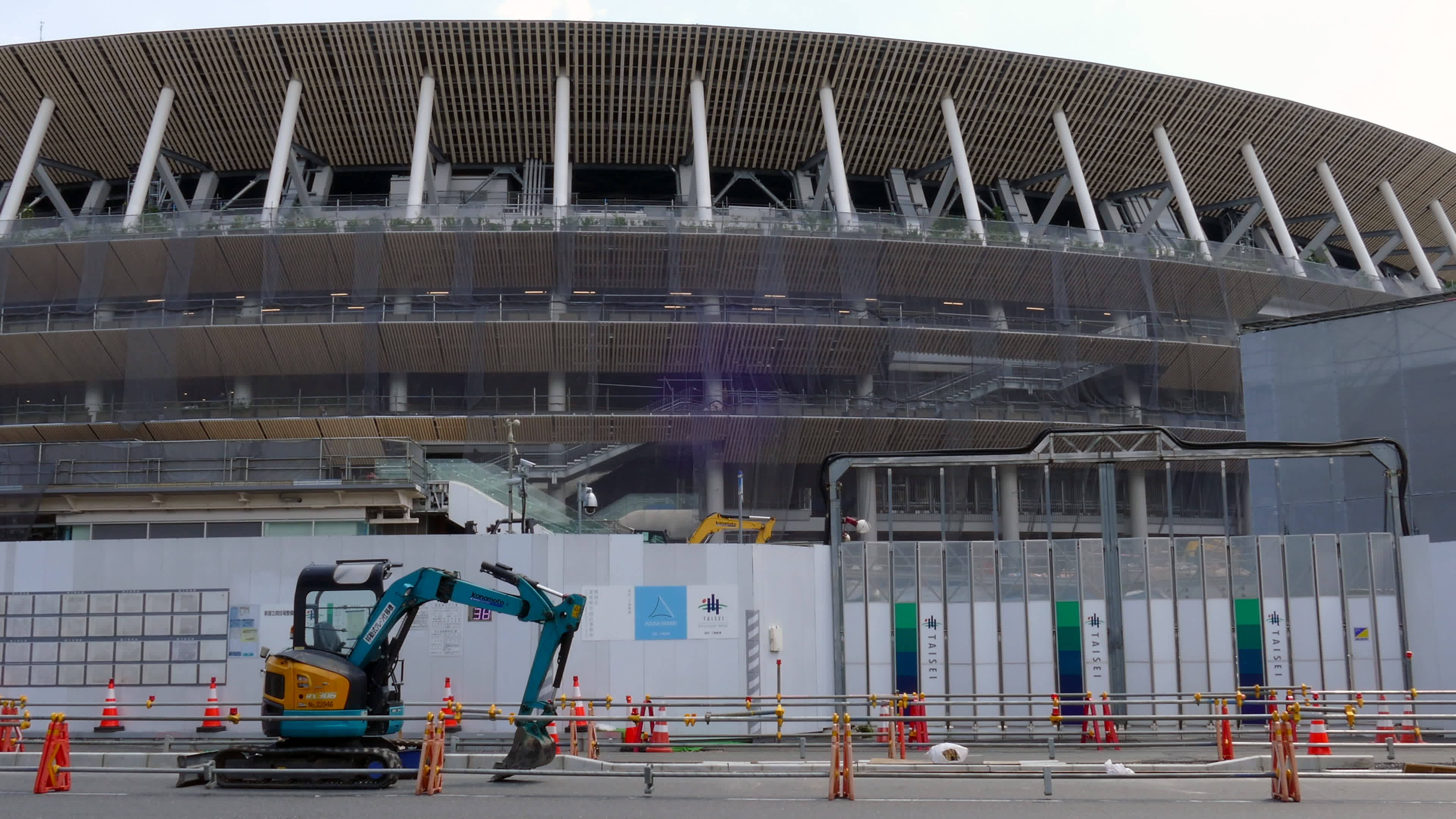 Construction continues for the New National Stadium