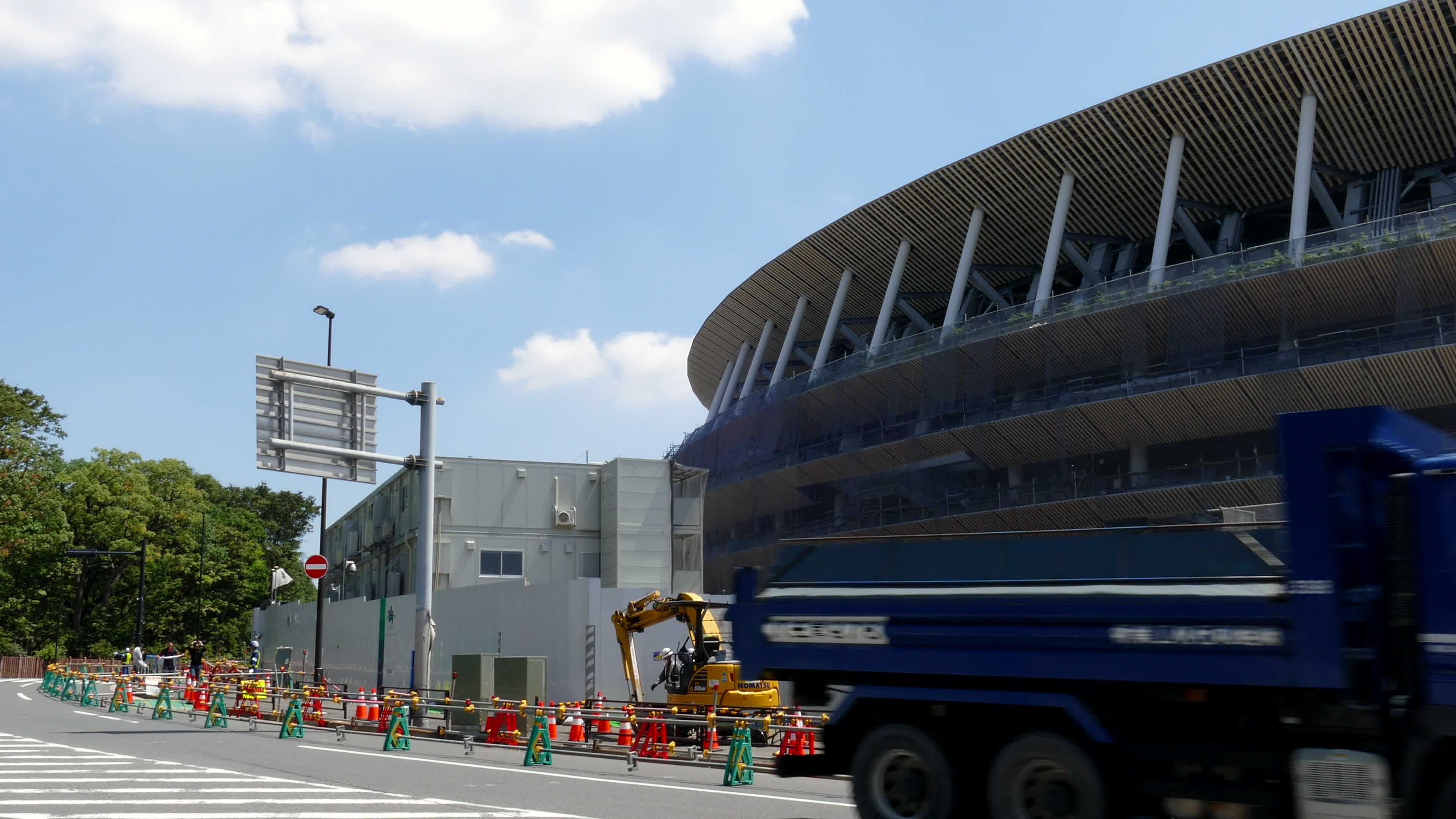 Construction continues for the New National Stadium