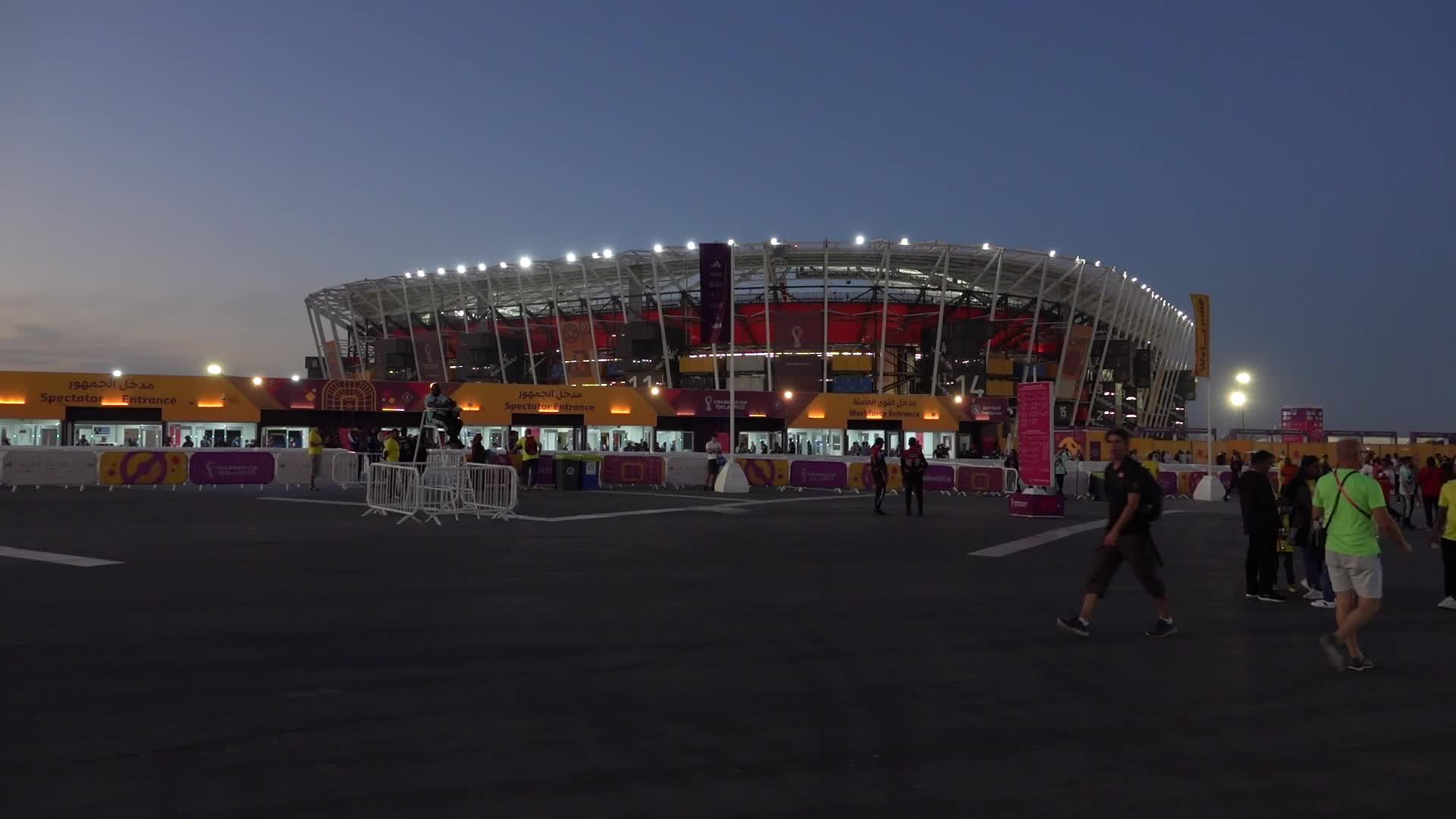 Fans arrive at 974 Stadium for FIFA World Cup Match Between Brazil v Switzerland