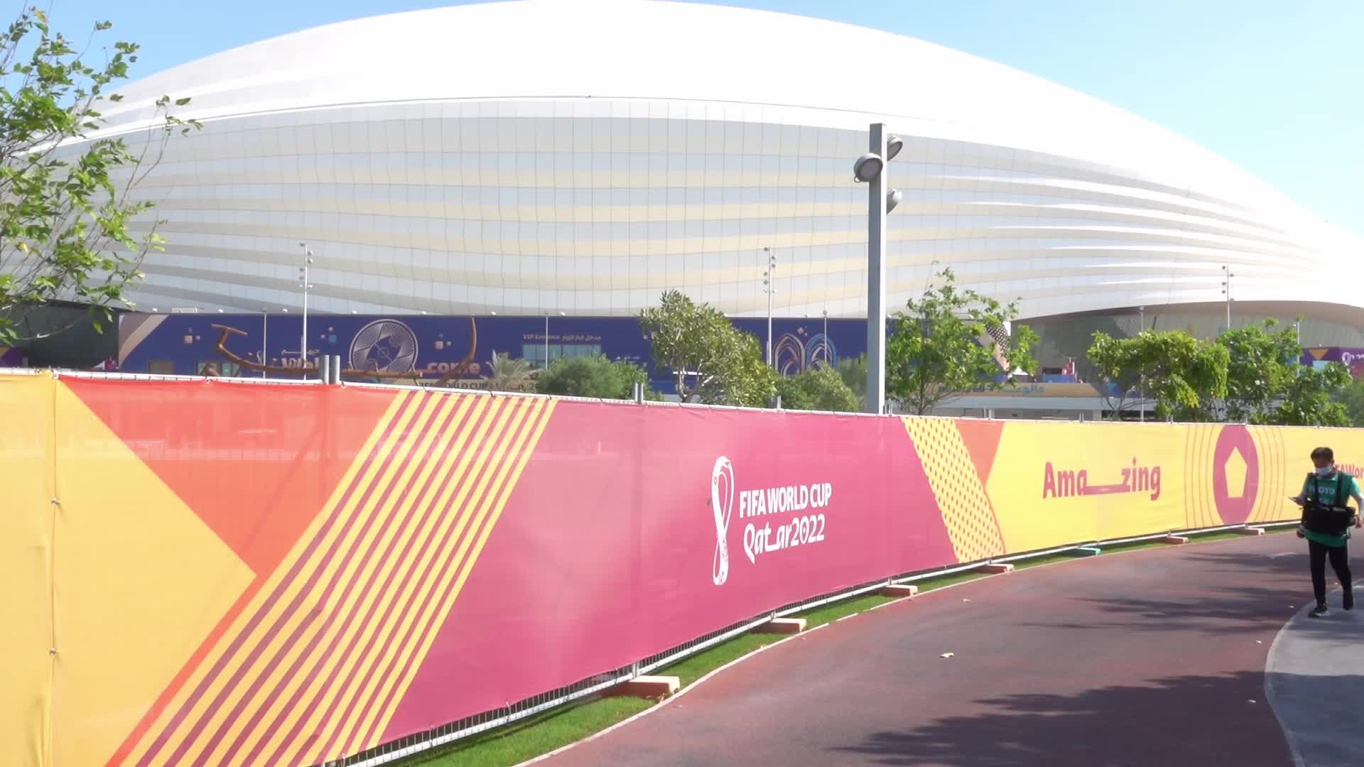 Fans arrive at Janoub Stadium for FIFA World Cup Match Between Cameroon v Serbia