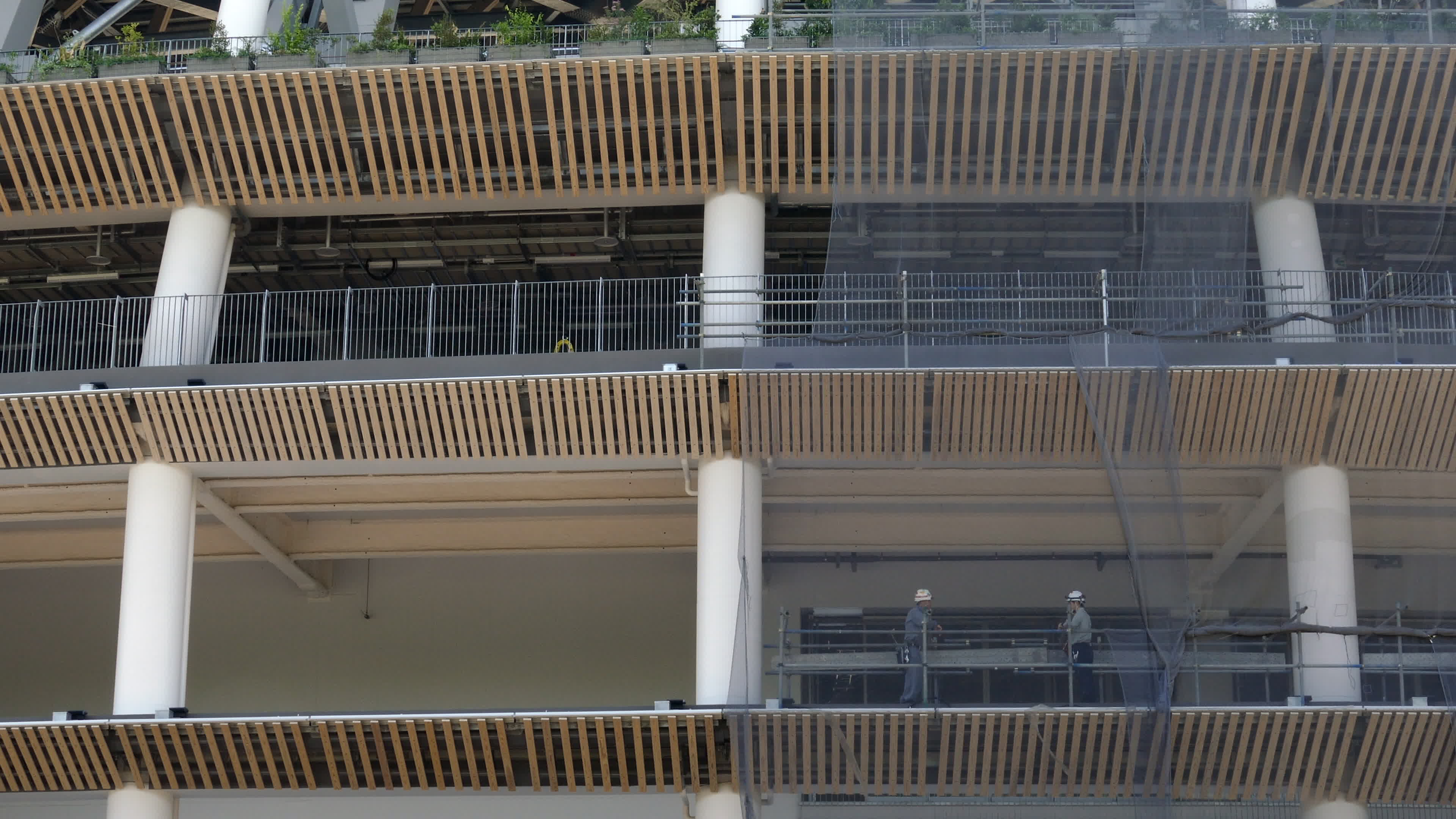 Construction continues for the New National Stadium