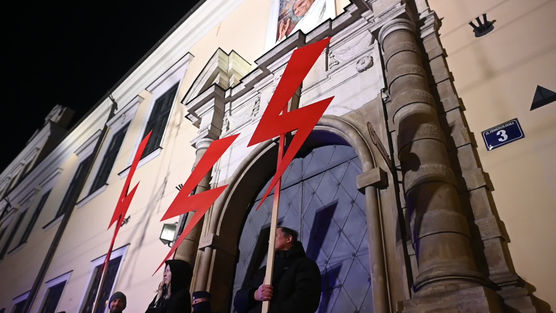 Women's Rights Protest Held In Krakow