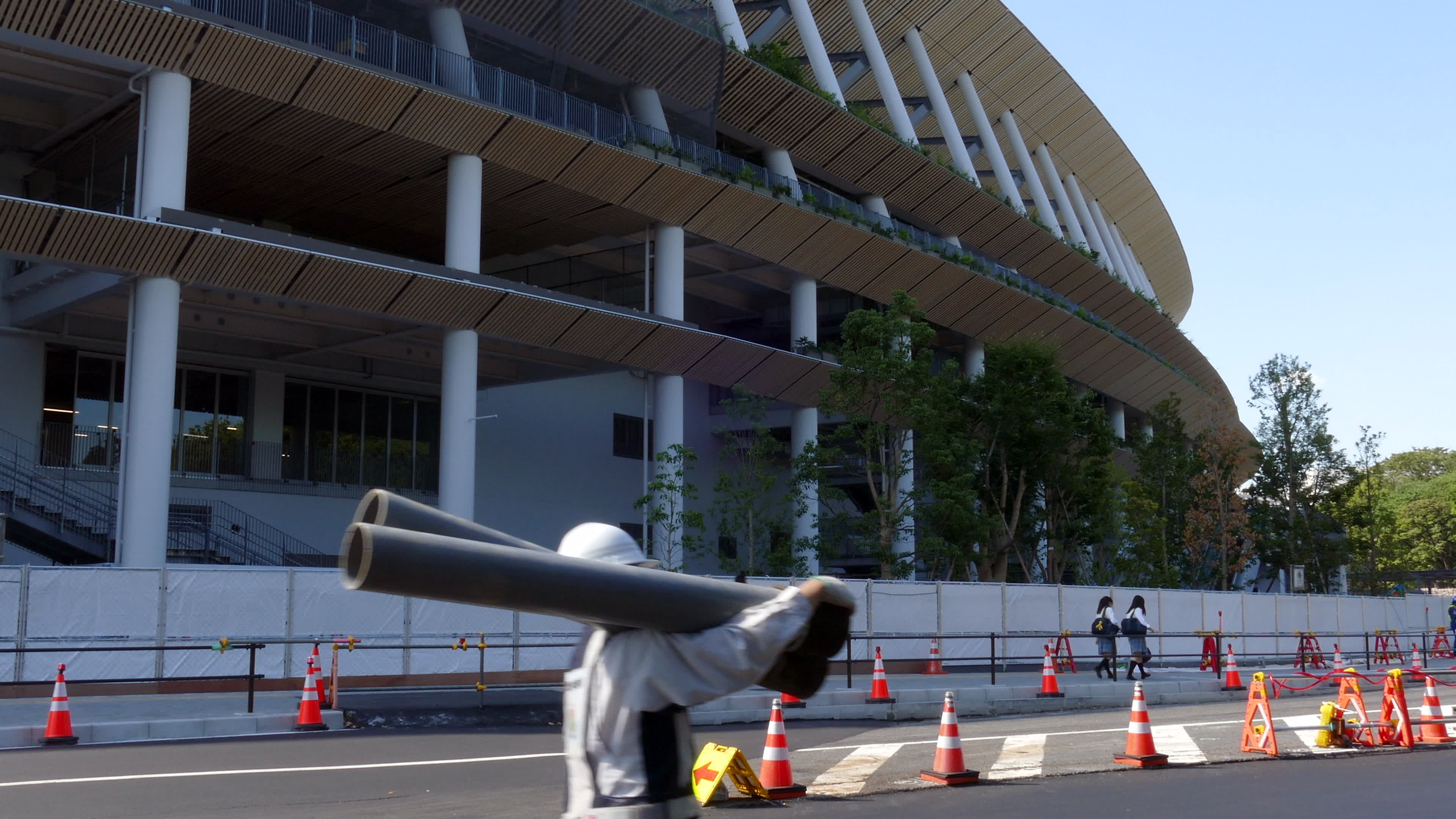 Construction continues for the New National Stadium