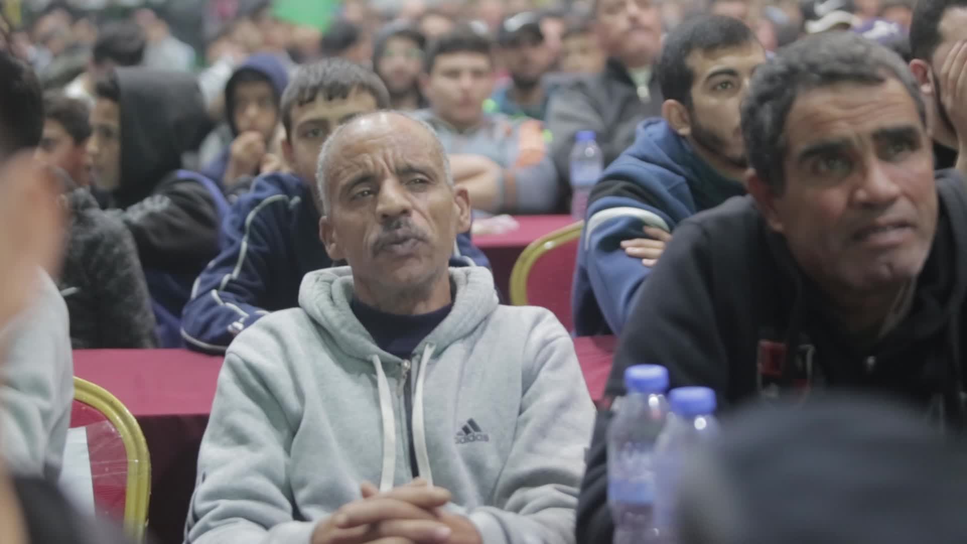 Fans Watch The FIFA World Cup Match Between Saudi Arabia v Poland in Gaza