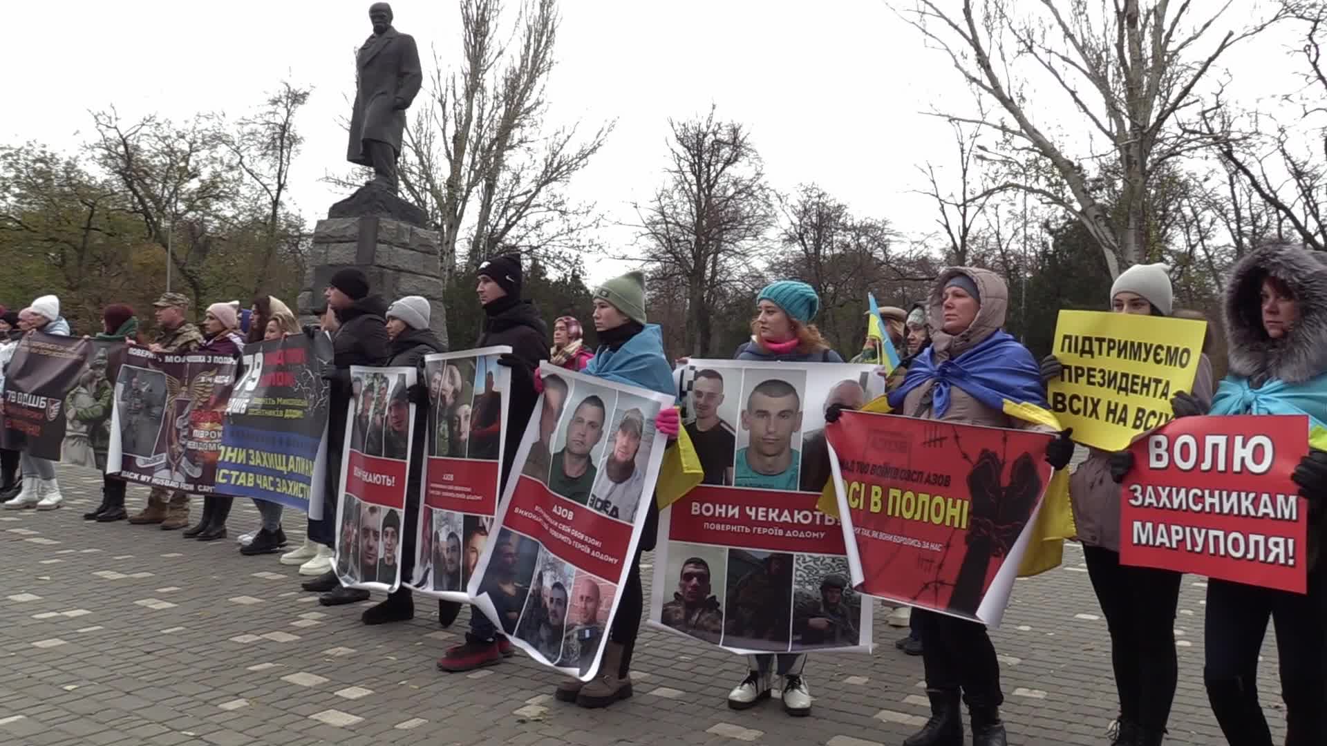 A rally of relatives of Ukrainian prisoners of war in Odesa, amid Russia's invasion of Ukraine