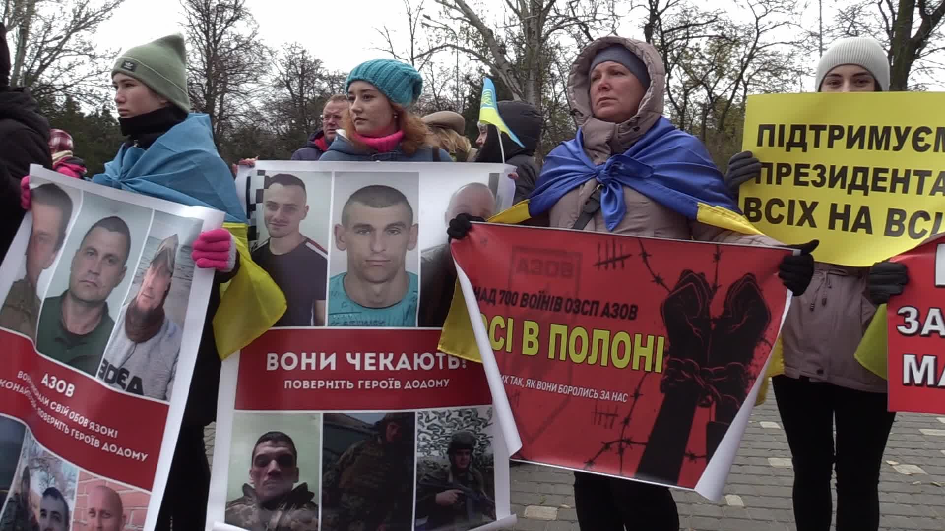 A rally of relatives of Ukrainian prisoners of war in Odesa, amid Russia's invasion of Ukraine
