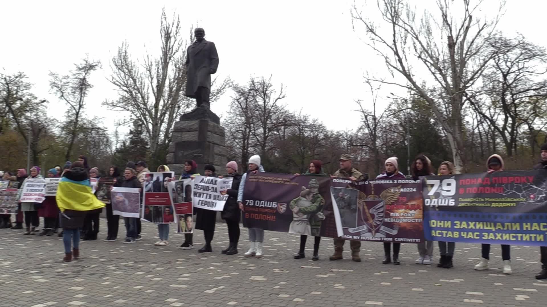 A rally of relatives of Ukrainian prisoners of war in Odesa, amid Russia's invasion of Ukraine