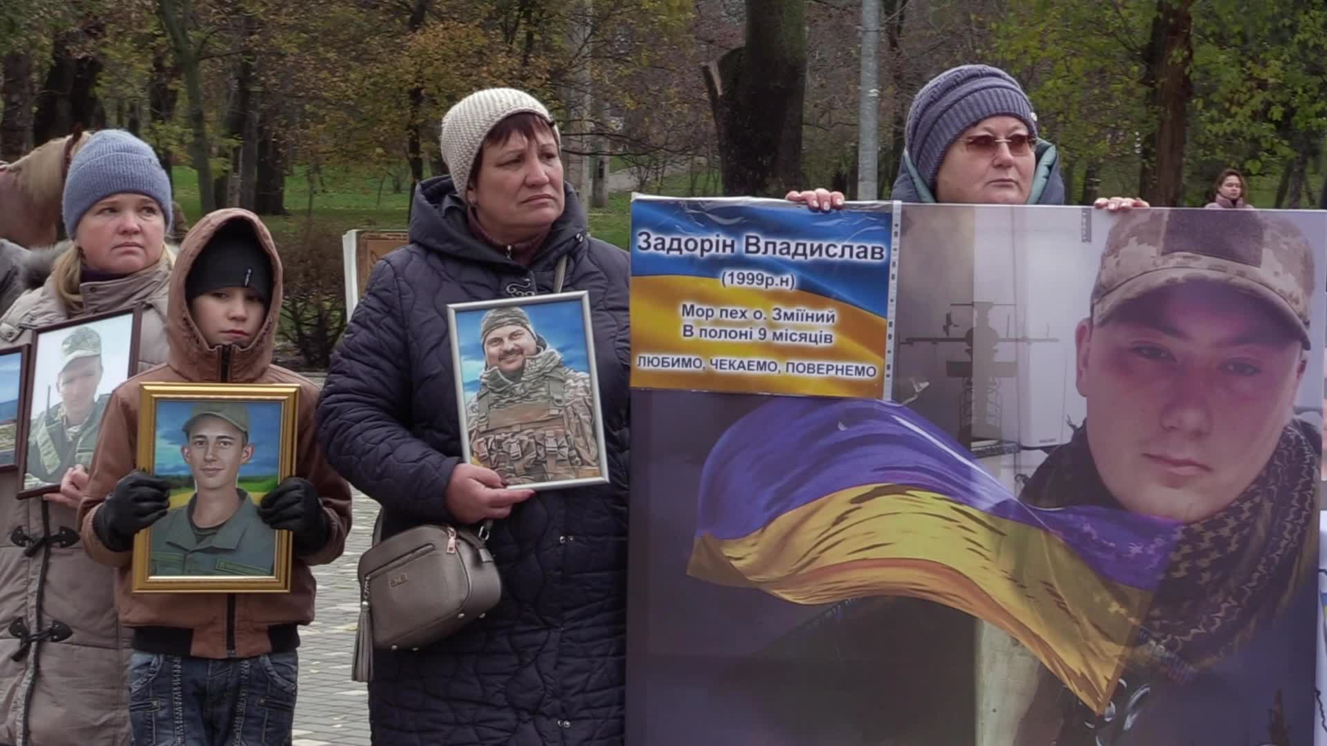 A rally of relatives of Ukrainian prisoners of war in Odesa, amid Russia's invasion of Ukraine