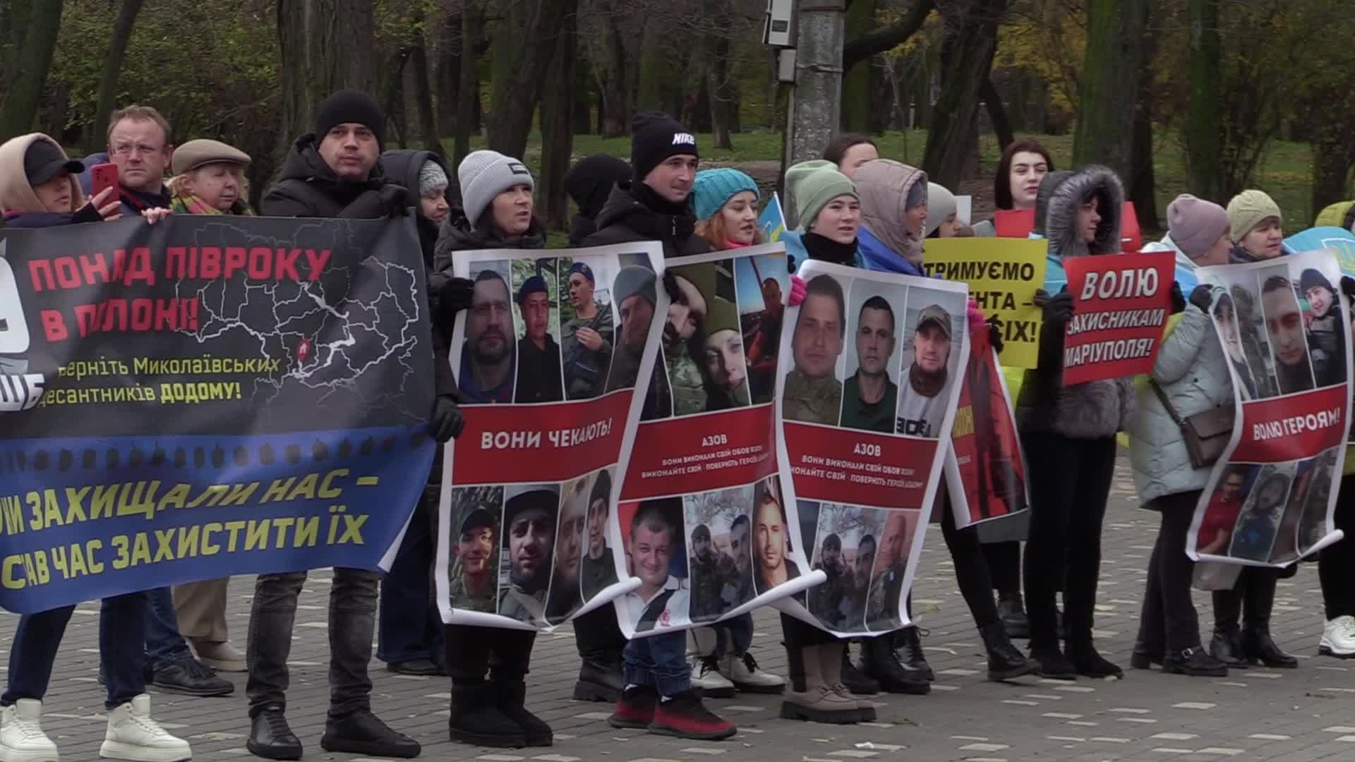 A rally of relatives of Ukrainian prisoners of war in Odesa, amid Russia's invasion of Ukraine