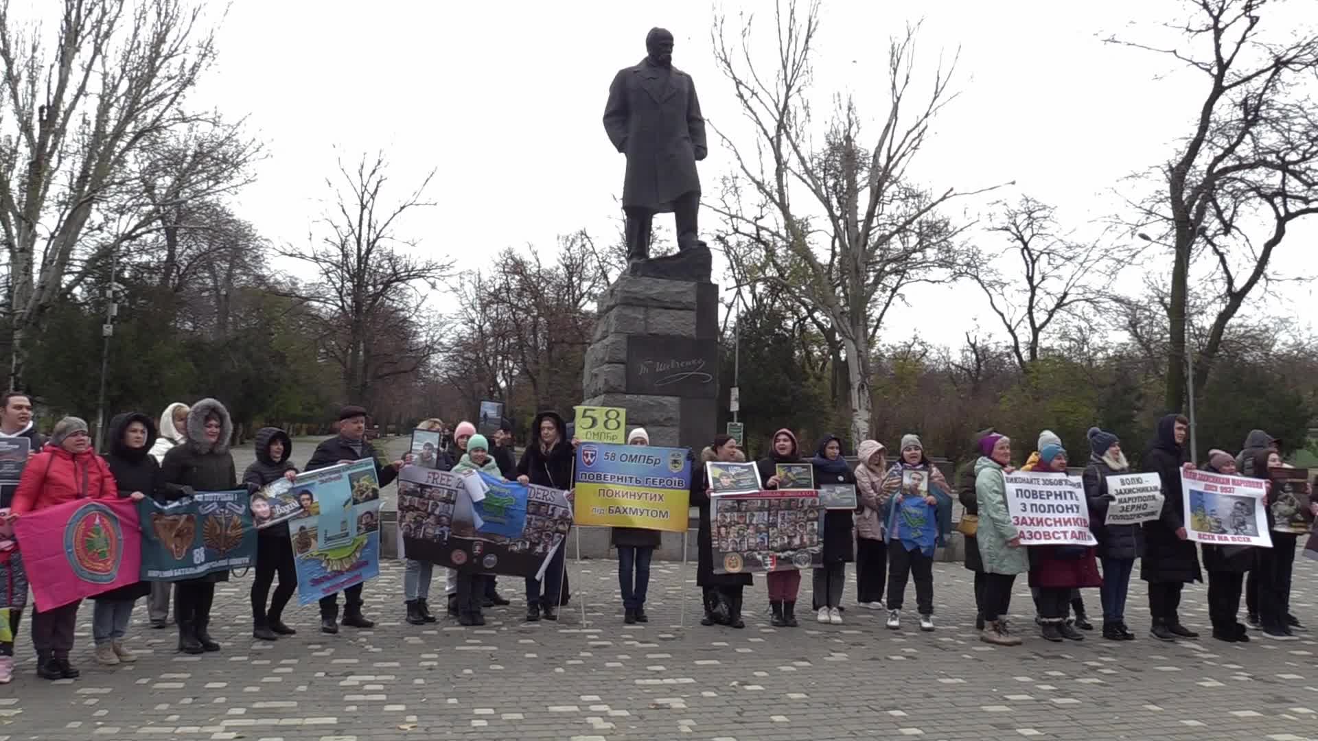 A rally of relatives of Ukrainian prisoners of war in Odesa, amid Russia's invasion of Ukraine