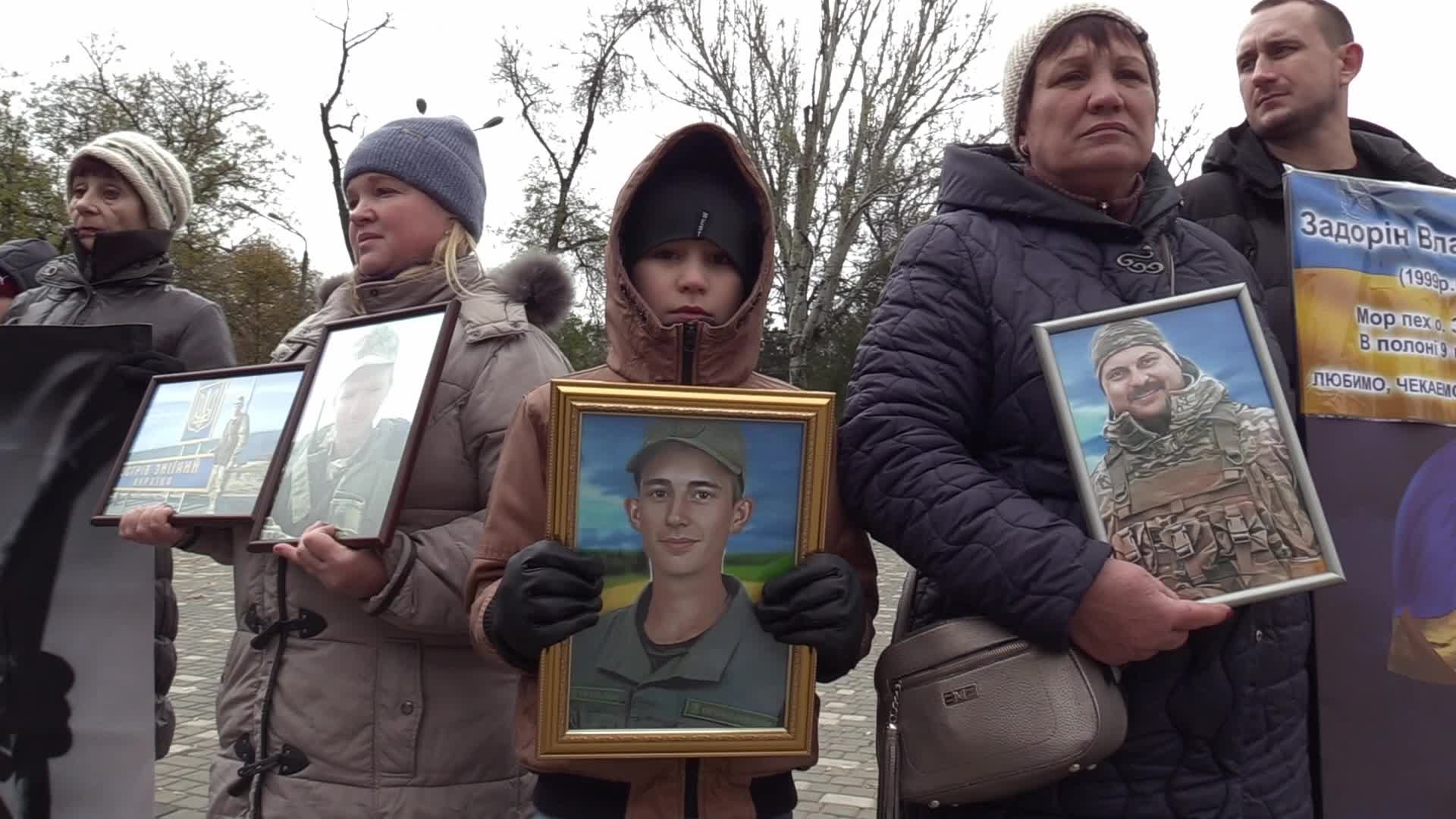 A rally of relatives of Ukrainian prisoners of war in Odesa, amid Russia's invasion of Ukraine