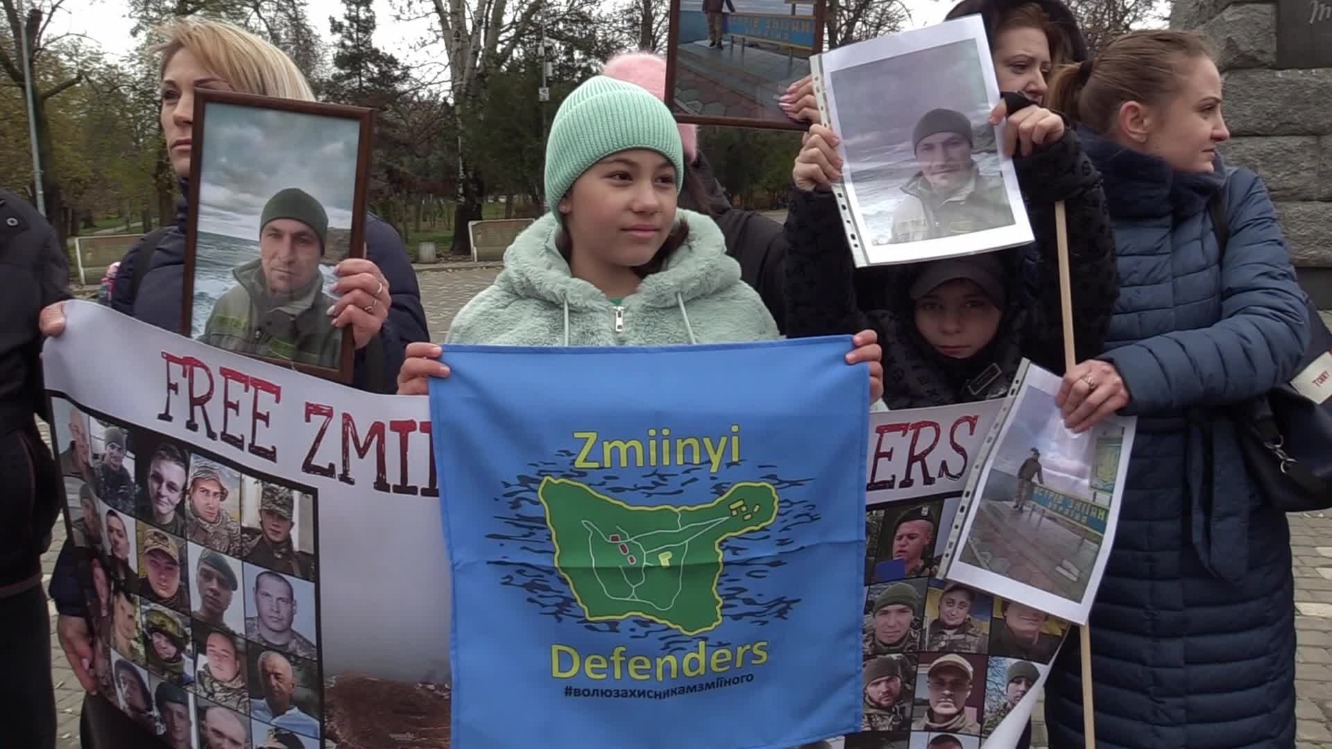A rally of relatives of Ukrainian prisoners of war in Odesa, amid Russia's invasion of Ukraine