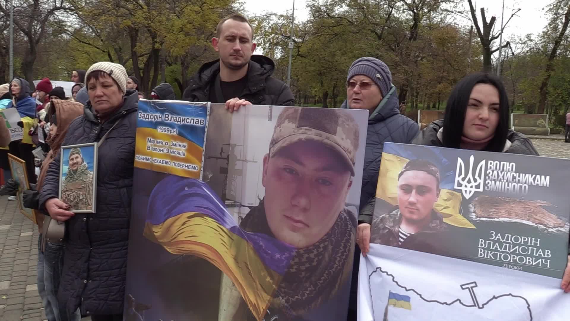 A rally of relatives of Ukrainian prisoners of war in Odesa, amid Russia's invasion of Ukraine