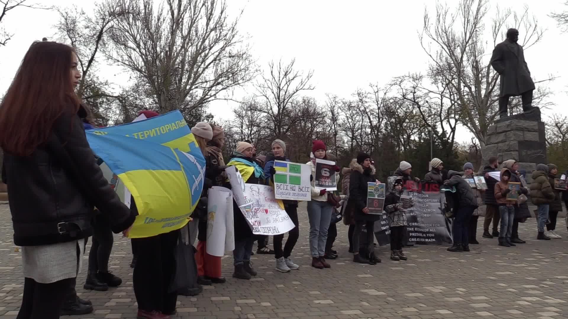 A rally of relatives of Ukrainian prisoners of war in Odesa, amid Russia's invasion of Ukraine