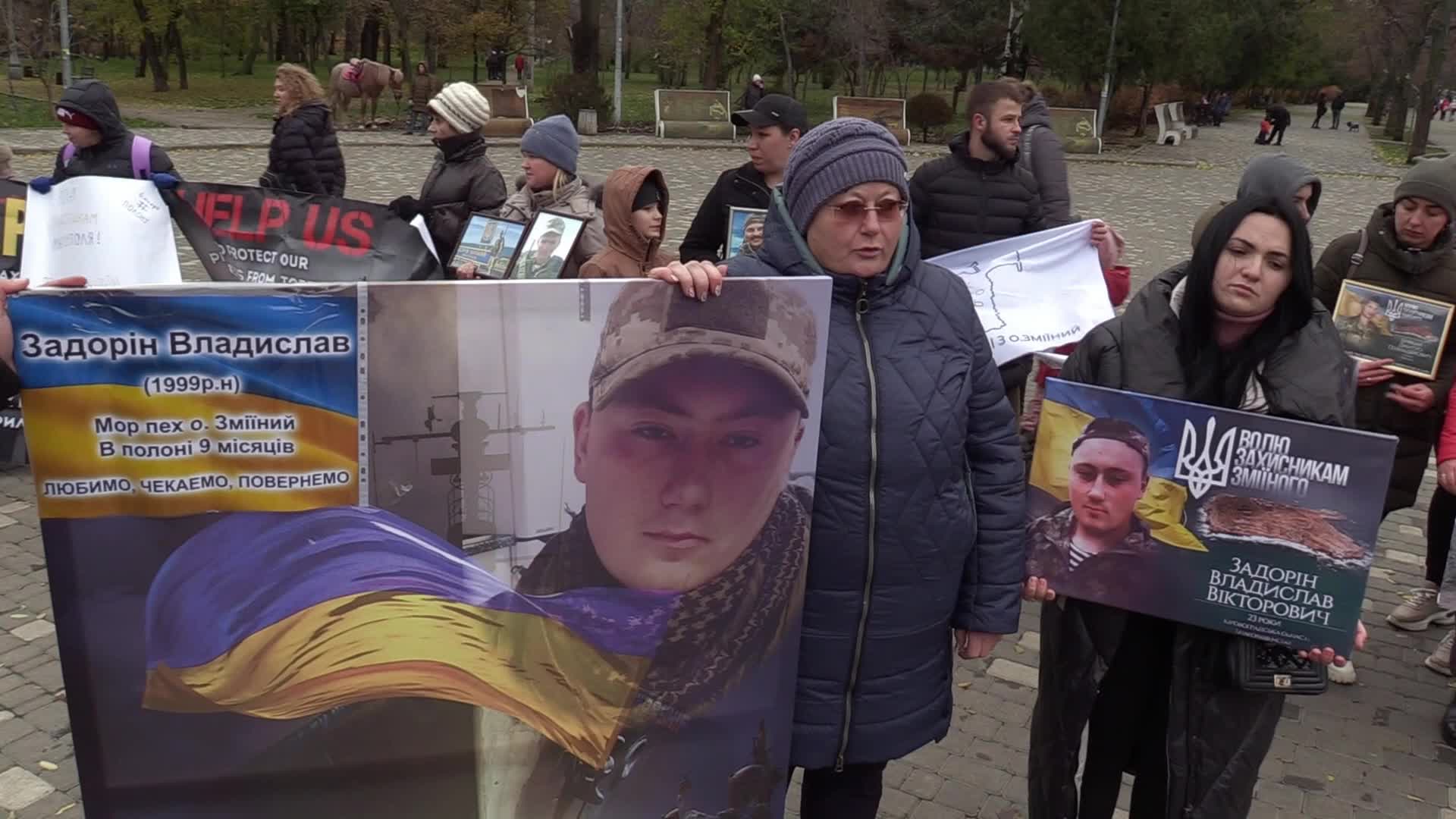 A rally of relatives of Ukrainian prisoners of war in Odesa, amid Russia's invasion of Ukraine