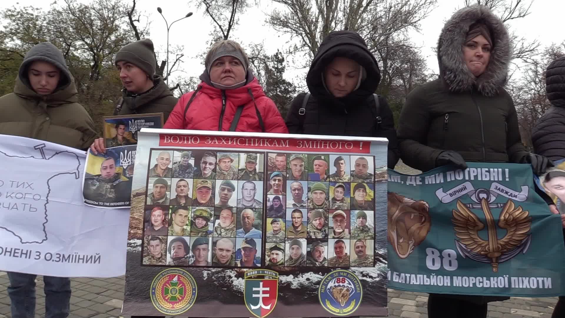 A rally of relatives of Ukrainian prisoners of war in Odesa, amid Russia's invasion of Ukraine