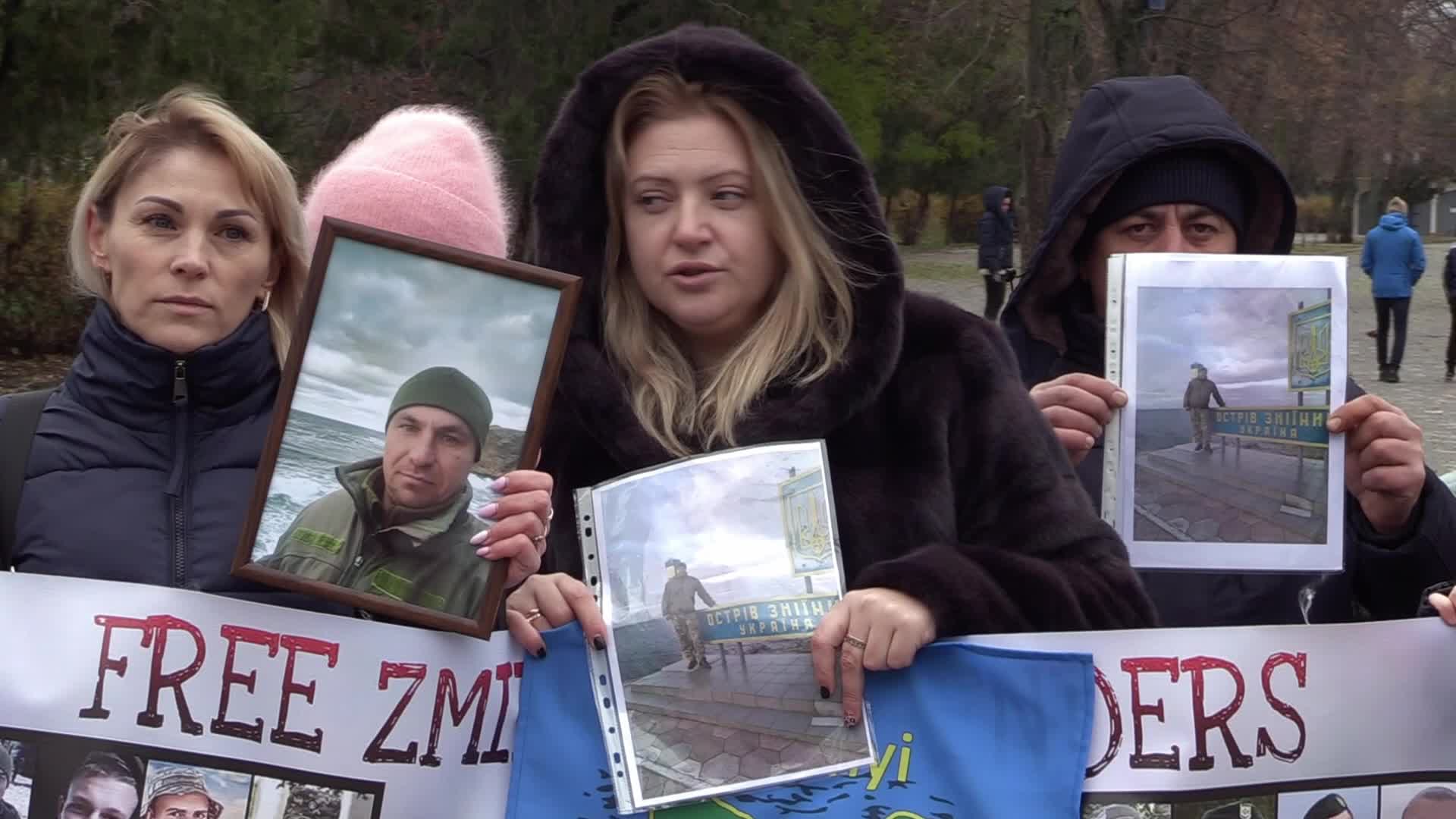 A rally of relatives of Ukrainian prisoners of war in Odesa, amid Russia's invasion of Ukraine